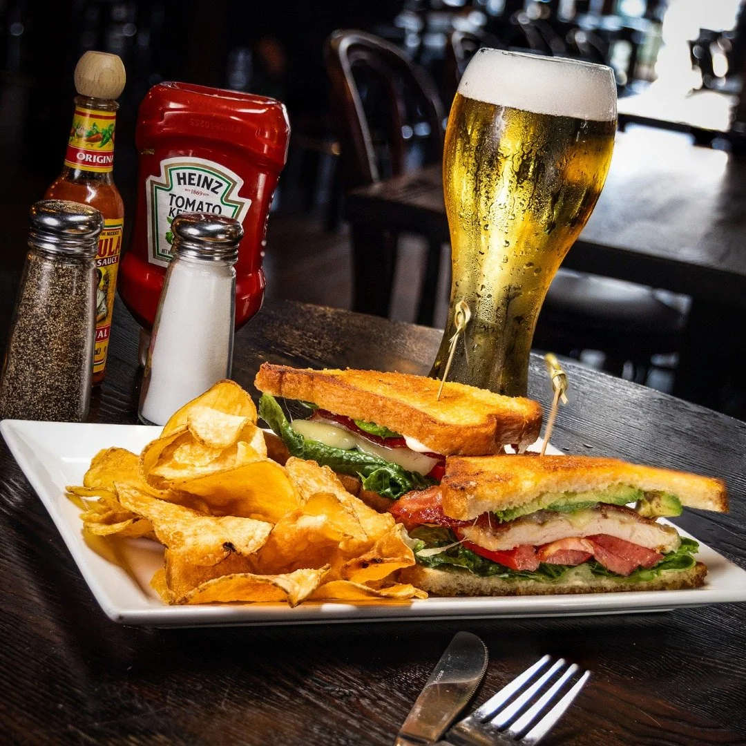 Grilled Chicken Club at Hennessey's!

Enjoy perfectly grilled chicken topped with applewood smoked bacon, fresh lettuce, tomato, mayonnaise, avocado, and Swiss cheese, all served on toasted sourdough bread. 

Come by and treat yourself to this flavor