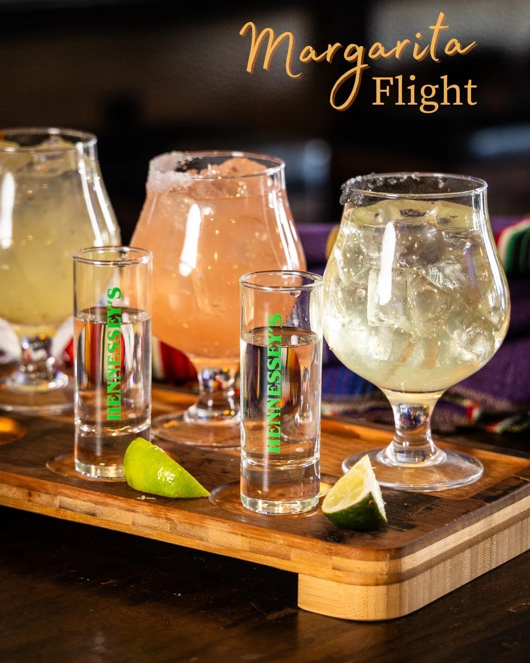 Our NEW Margarita Flight! Only $25

🌶 Spicy. 🍉 Watermelon. 🍍 Pineapple. 

👉 Every Wednesday, your flight comes with 3 bonus tequila shots FREE. 🥃🥃🥃

Flights every day. Extra shots midweek. That&rsquo;s how we do Wednesdays. 🎉

#HennesseysTave