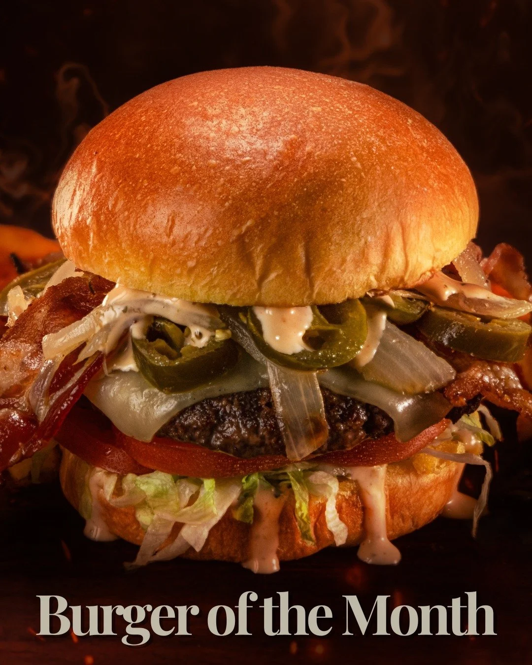 🔥🍔 Burger of the Month: El Diablo Burger😈

Chipotle aioli, habanero pepper jack, bacon, saut&eacute;ed onions &amp; jalape&ntilde;os with lettuce and tomato.

Smoky, spicy, and not here to play nice.🔥🌶️

✨Two Timin&rsquo; Tuesdays!✨
➡️ 2-for-1 B