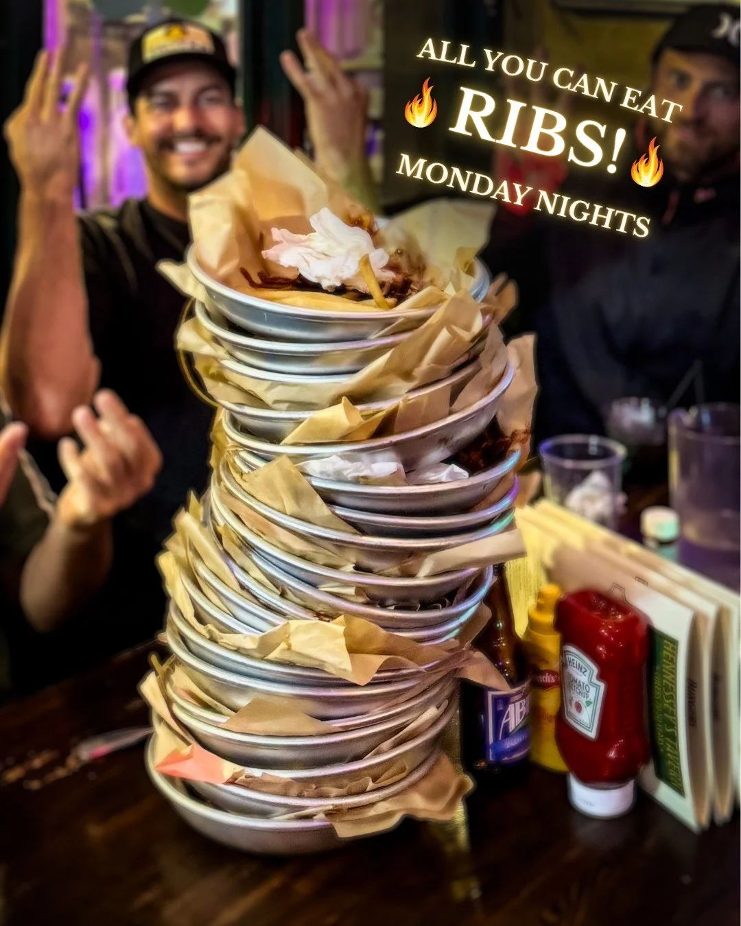 🔥 All-You-Can-Eat BBQ Ribs 🔥
Every Monday night.

Served with pub fries and coleslaw. We&rsquo;ll keep the ribs coming&hellip; while they last!

#HennesseysTavern #IrishBar #IrishPub #50thAnniversary #CheersTo50Years #Since1976 #Carlsbad #CarlsbadV