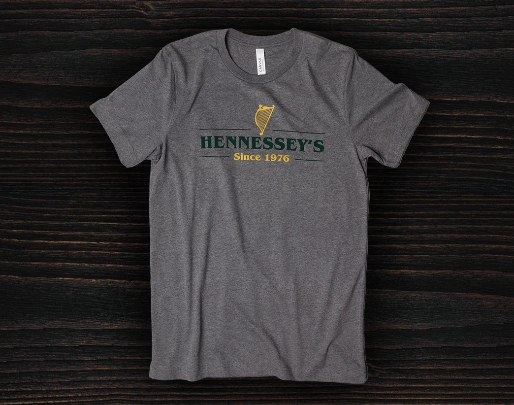 Hennessey’s Tavern Anniversary Logo T-shirt | Unisex | Gray