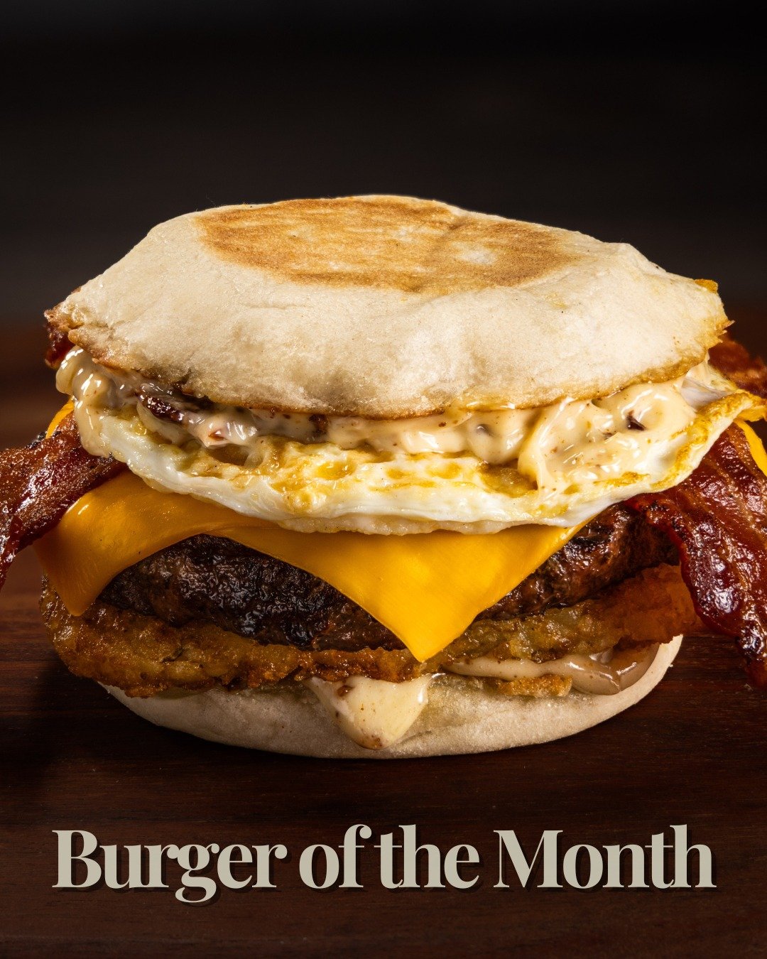 🍔 Burger of the Month: Breakfast Club Burger 🥓🍳

Breakfast came dressed as a burger. Stacked with American cheese, a crispy hash brown patty, bacon, a fried egg, and bacon aioli on a large English muffin.

✨Two Timin&rsquo; Tuesdays!✨
➡️ 2-for-1 B