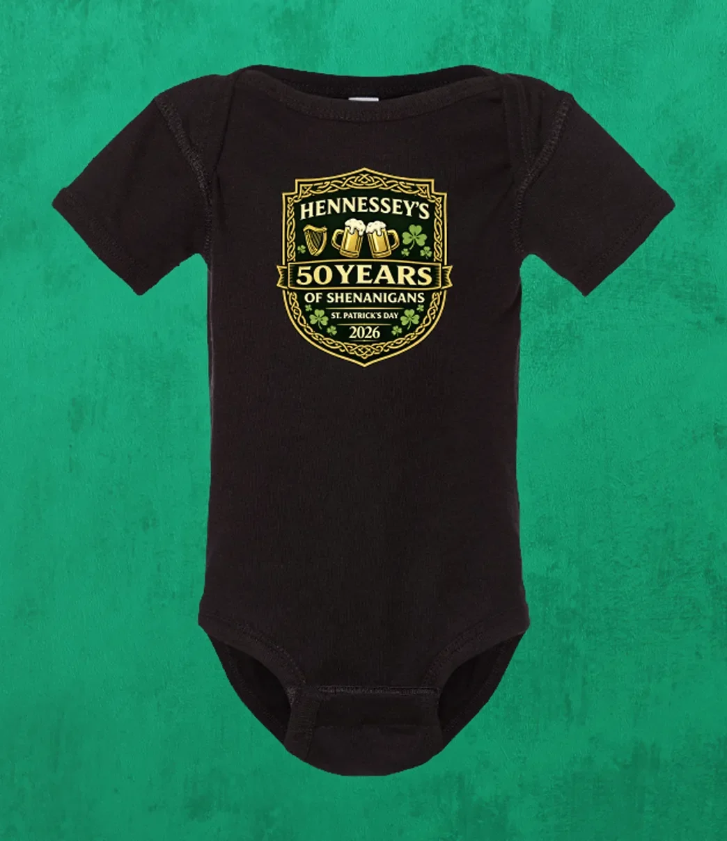 Hennessey's Tavern St. Patrick’s Day Onesie | Black