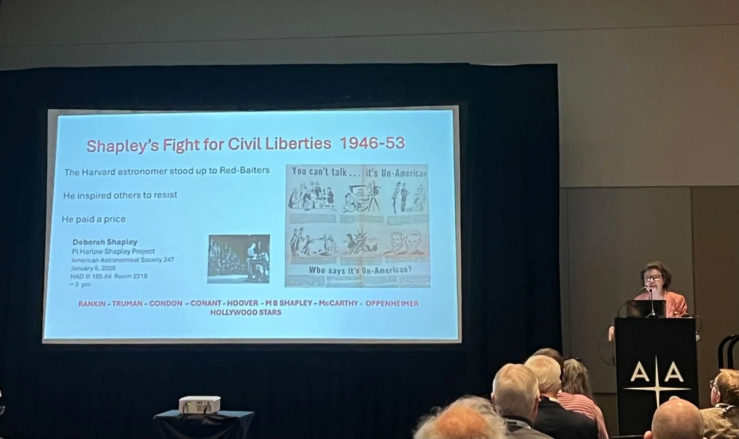 Deborah Shapley Speaking at the American Astronomical Society