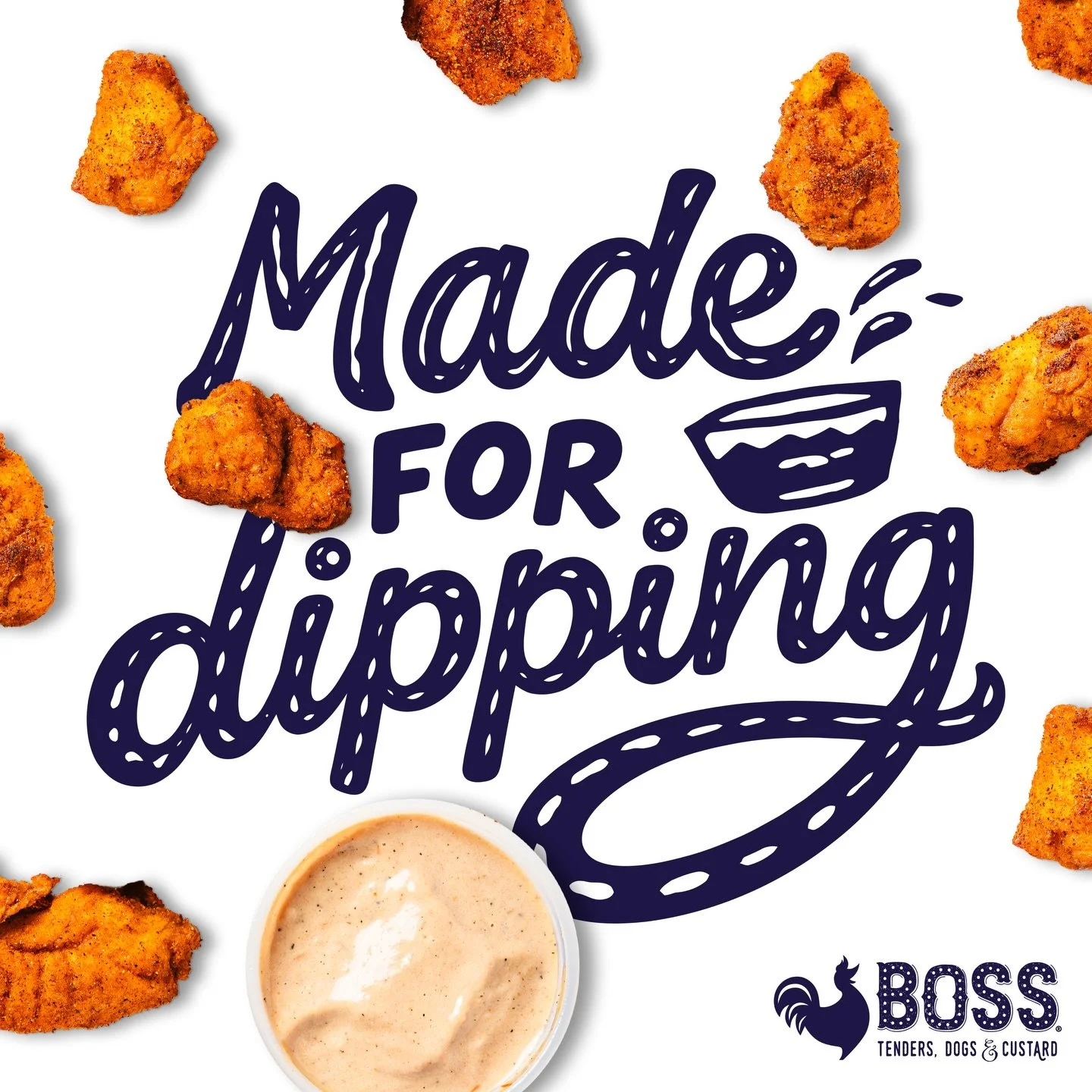 Bite-sized but mighty! 💪 Grab our perfectly portable and flavorful Boss Bites! 💥
.
Available in ❤️ ORIGINAL ❤️&zwj;🔥 SPICY 💛 LEMON PEPPER 
.
.
.
#GetBossed #MadeForDipping
