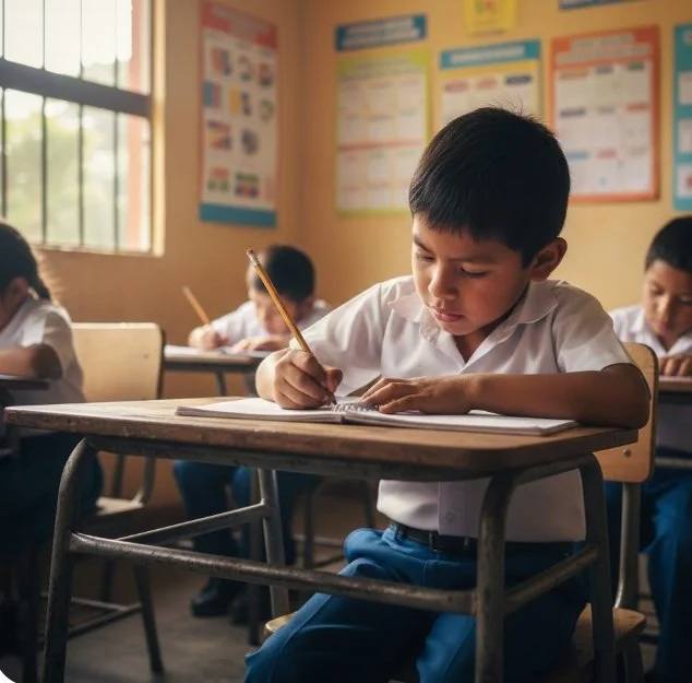 student desk first day school