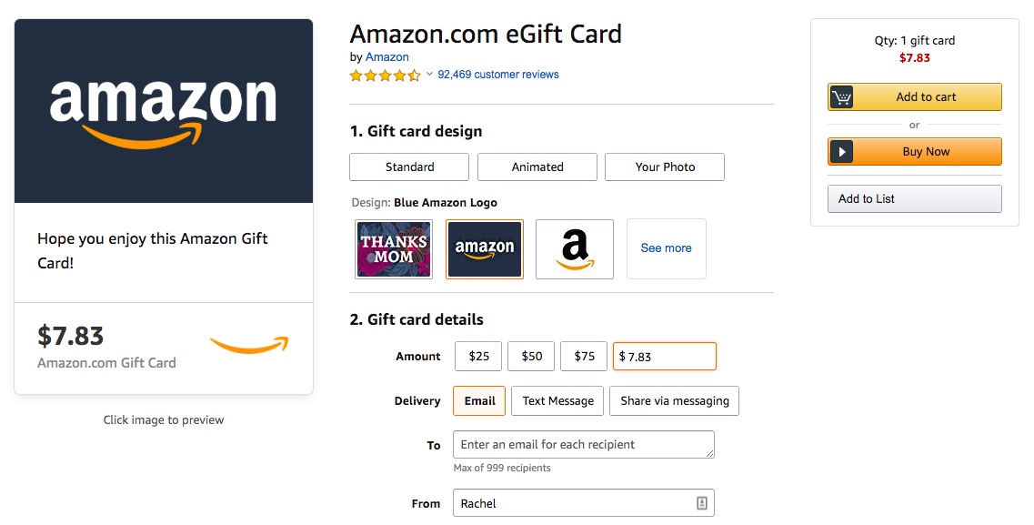 How do I determine the remaining balance on a gift card or e-gift card?