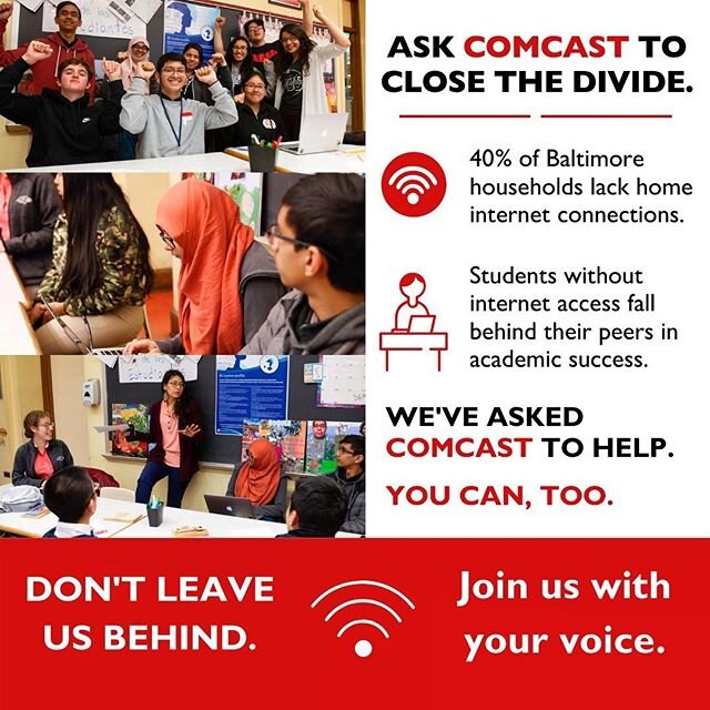 In Baltimore, 40% of households lack a #homeinternetconnection. This means students can&rsquo;t access #virtuallearning platforms, adults can&rsquo;t #workfromhome, and getting the resources we need is more challenging than ever. Students without int