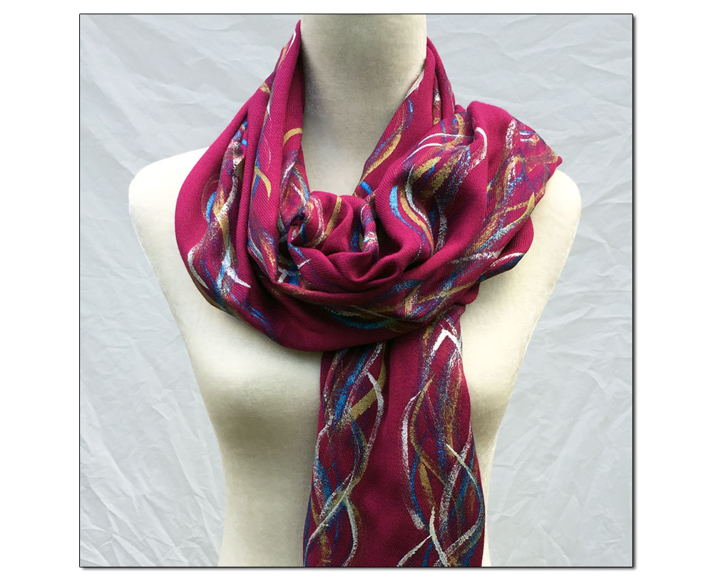 mulberry hand painted scarf