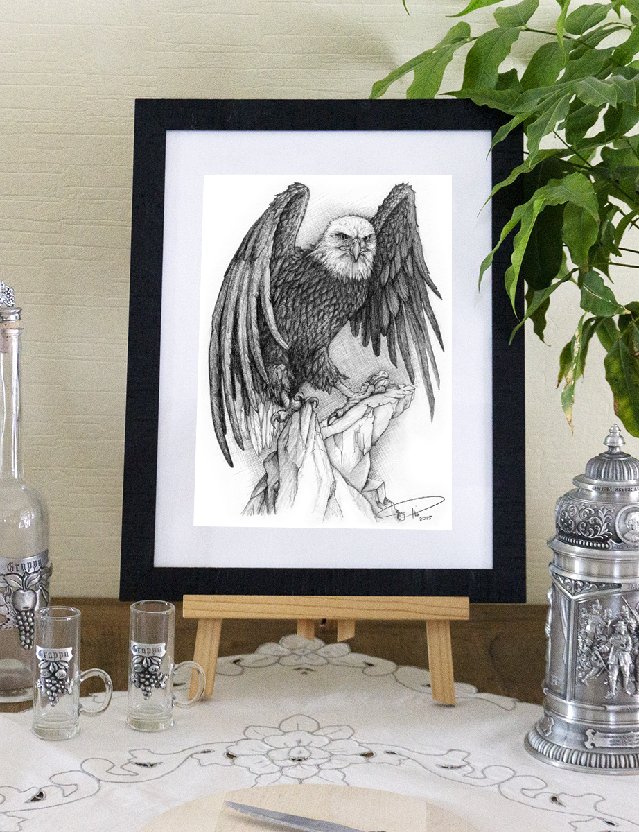 Adler gerahmt