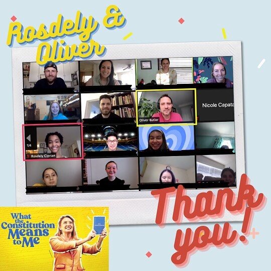 What an amazing Zoom visit with @oliverbutler and @rosd3ly of @constitutionbwy!  Great engagement and discussion with our 8th grade class @wearegalsla