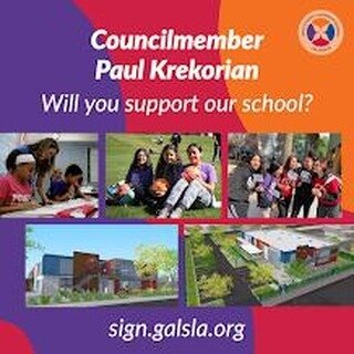 Councilmember Krekorian, you are a champion for education in the SF Valley, supporting many schools in your council district throughout your career. @paulkrekorian, we are now counting on your support for our free, all-girls public school--the first 