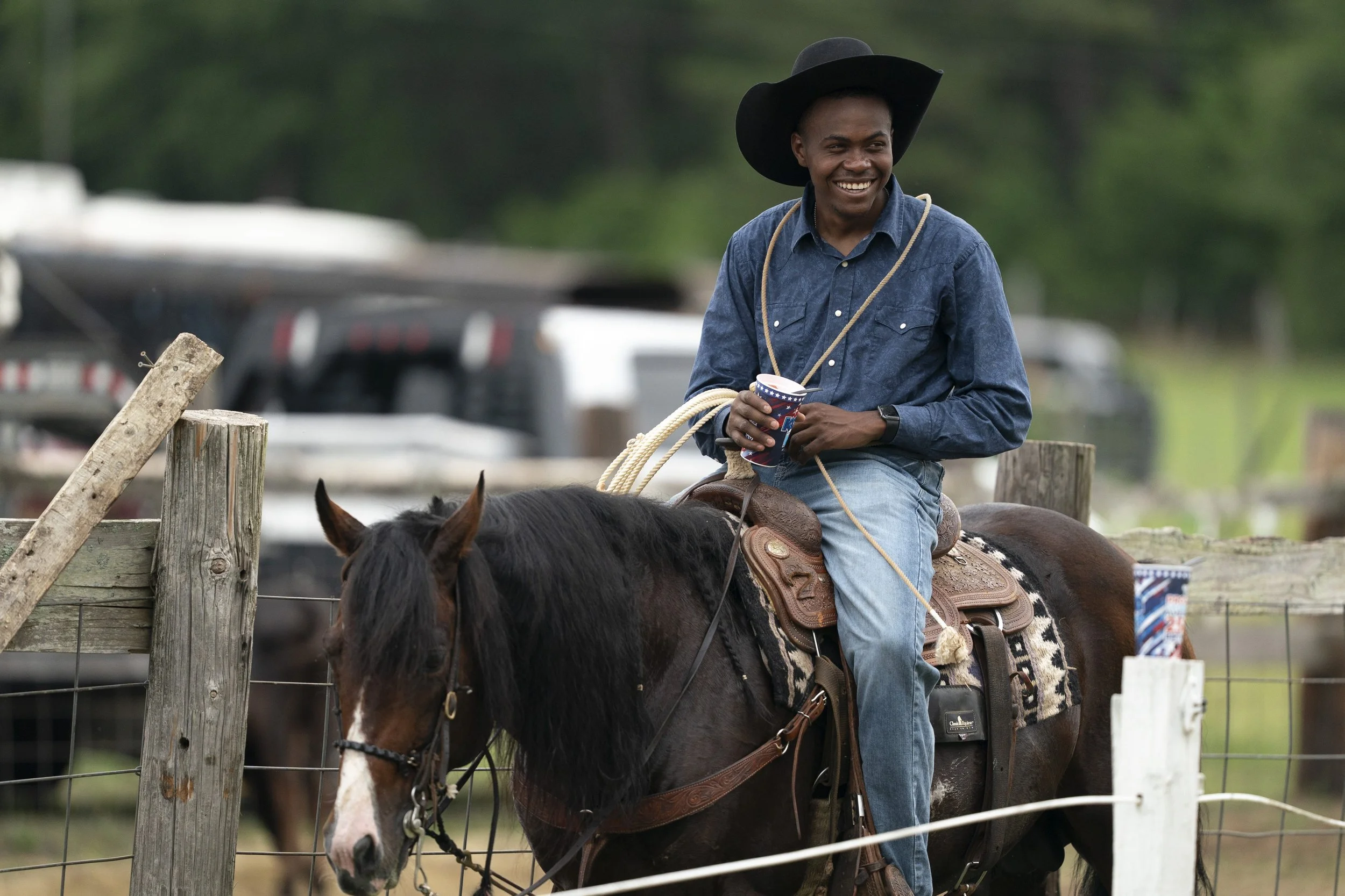 Smiling cowboy at Black Cowboy Fest