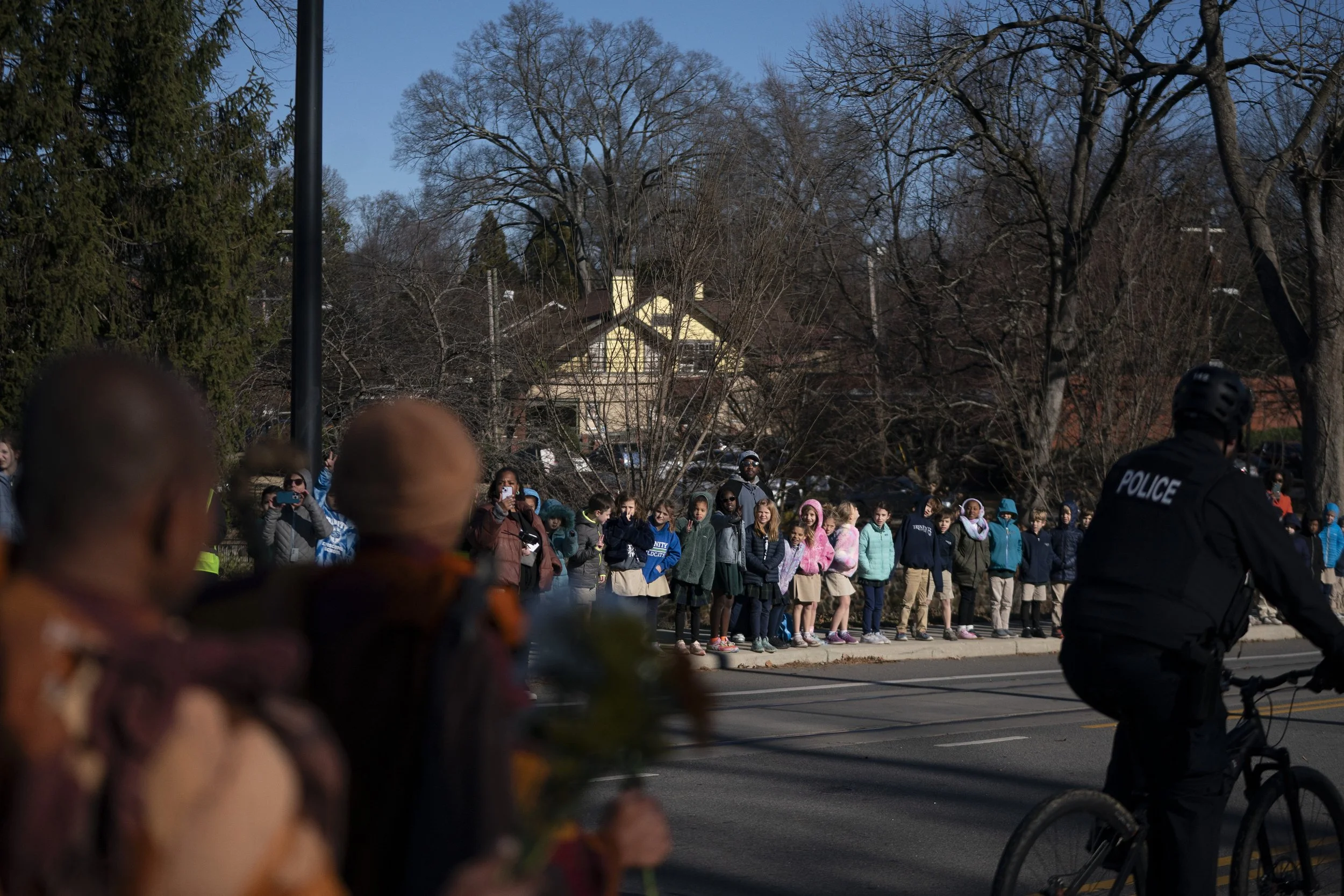 Buddhist monks continue their Walk for Peace on January 15, 2026 in Charlotte, North Carolina.