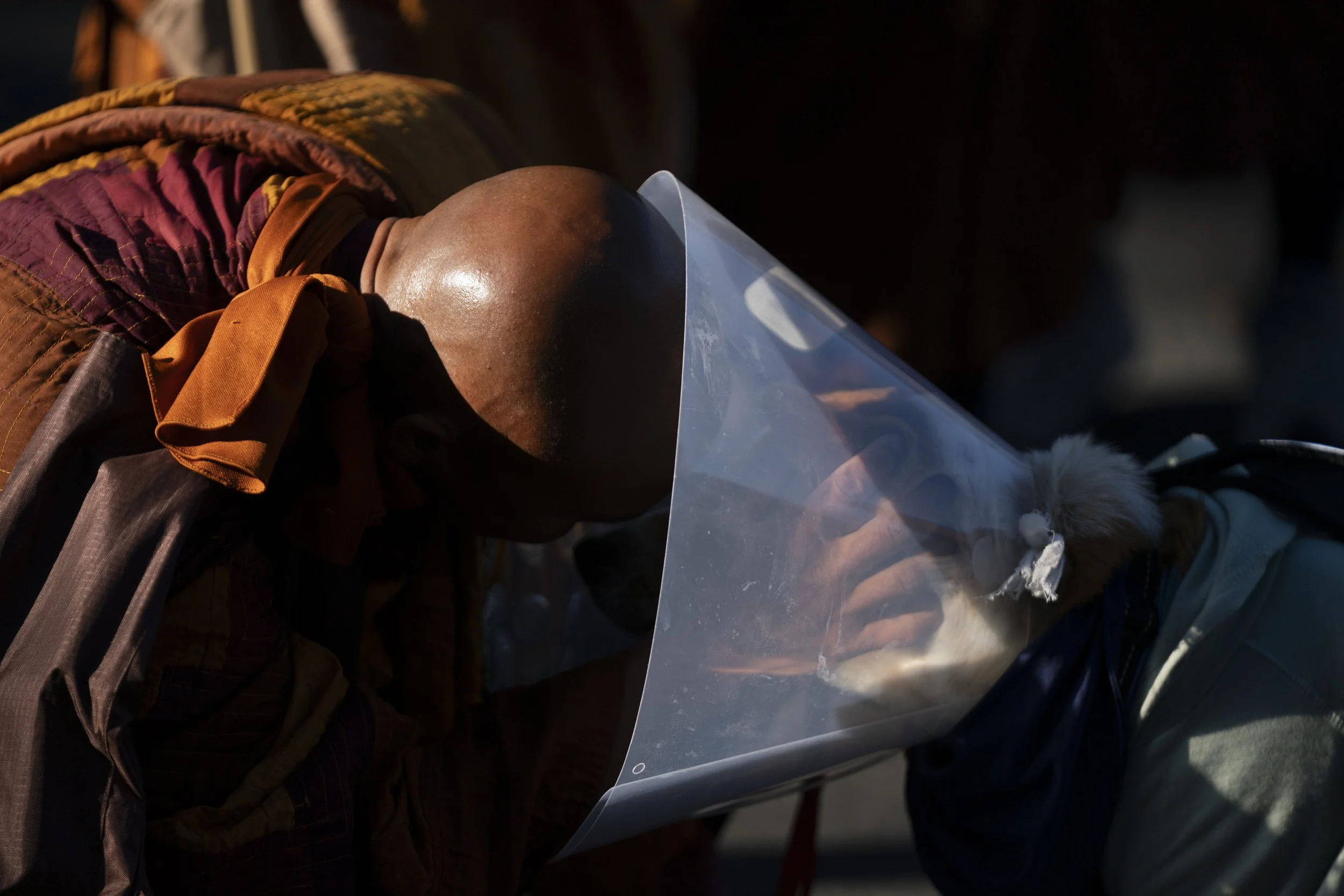Buddhist monks continue their Walk for Peace on January 15, 2026 in Charlotte, North Carolina.