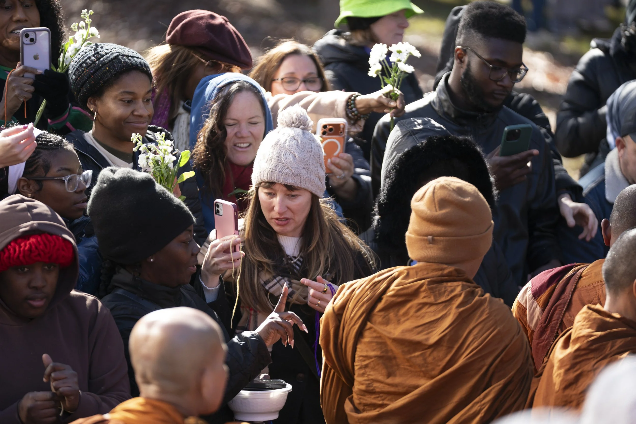 Buddhist monks continue their Walk for Peace on January 15, 2026 in Charlotte, North Carolina.