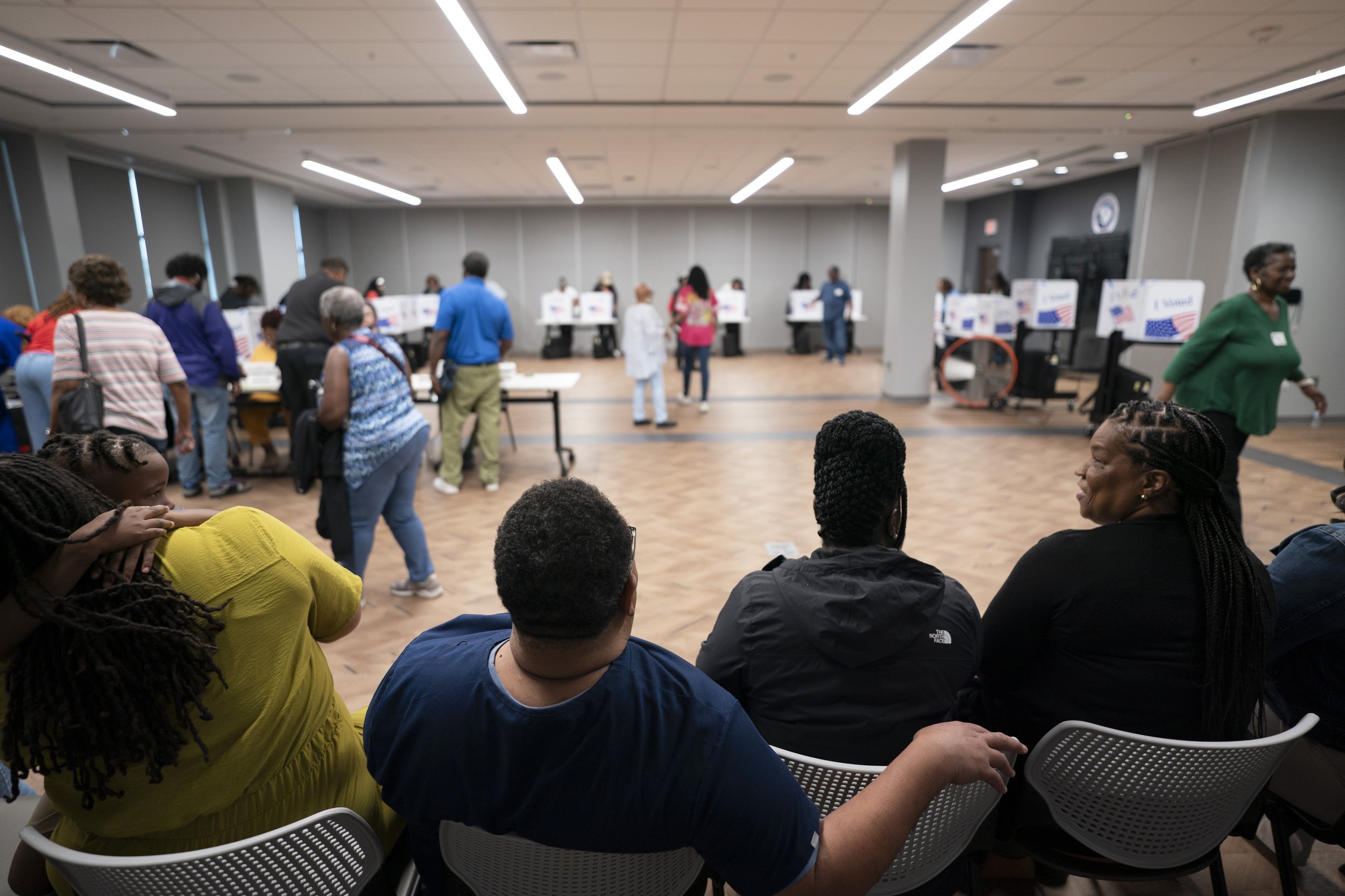People wait to vote in Columbia