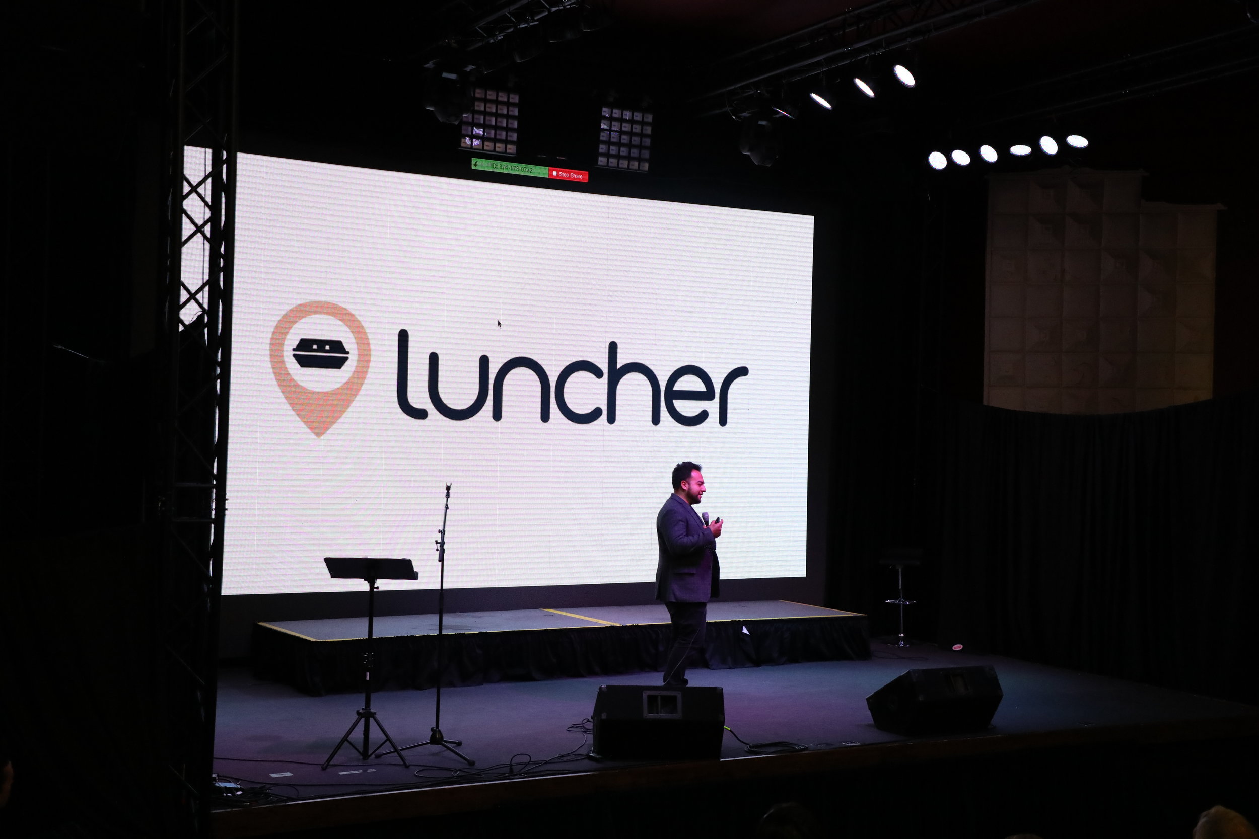 Edwin Ortiz pitches Luncher at the Fuel Accelerator Demo Day in May.