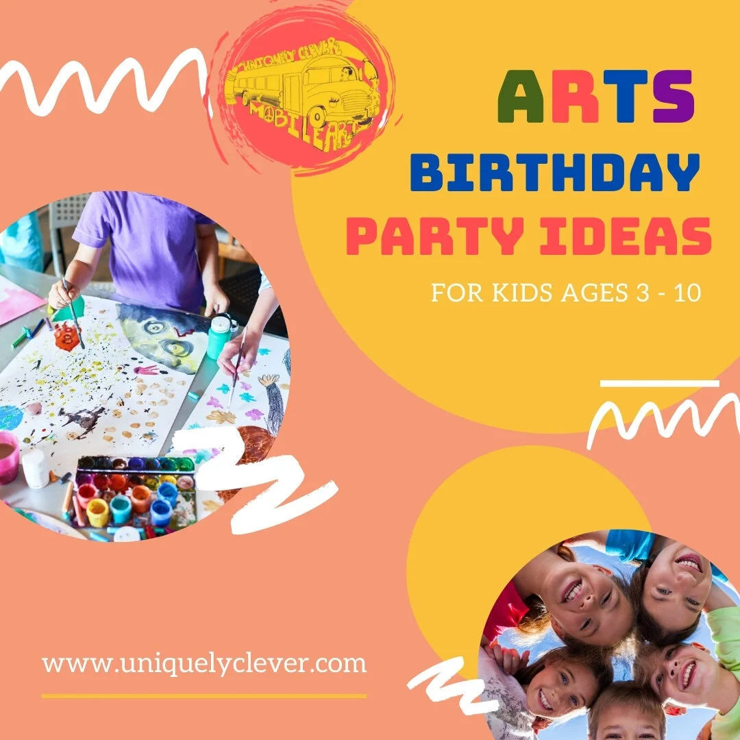 Art birthday Party ideas for Kids Ages 3 - 10
