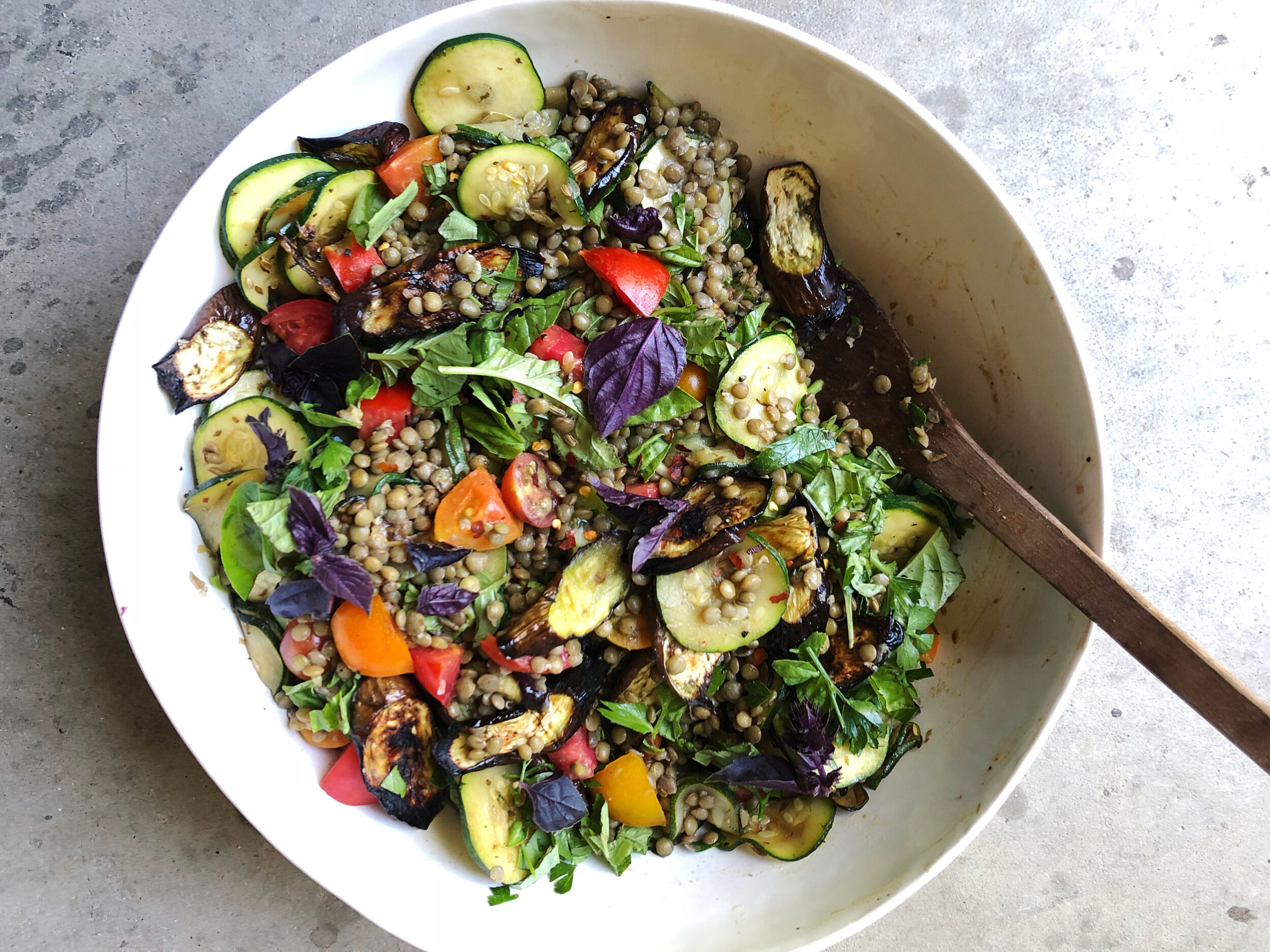 summer marinated lentil salad