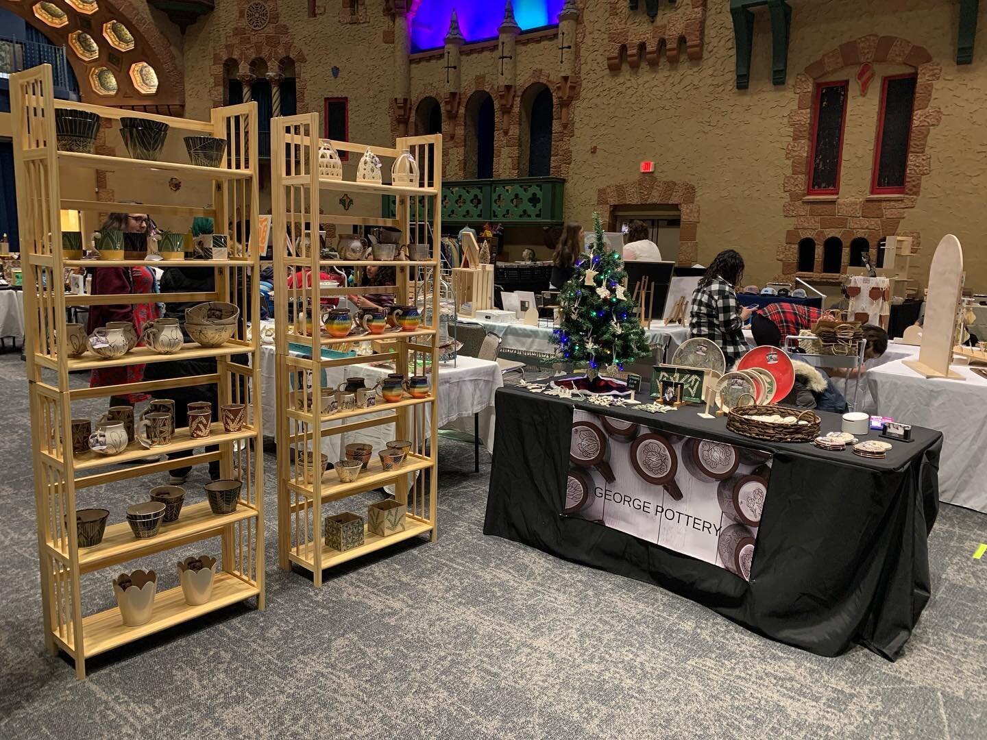 All set up for @thresholdarts Winter Market in the Chateau Theater! Doors open at 2! Hope to see you here 😊