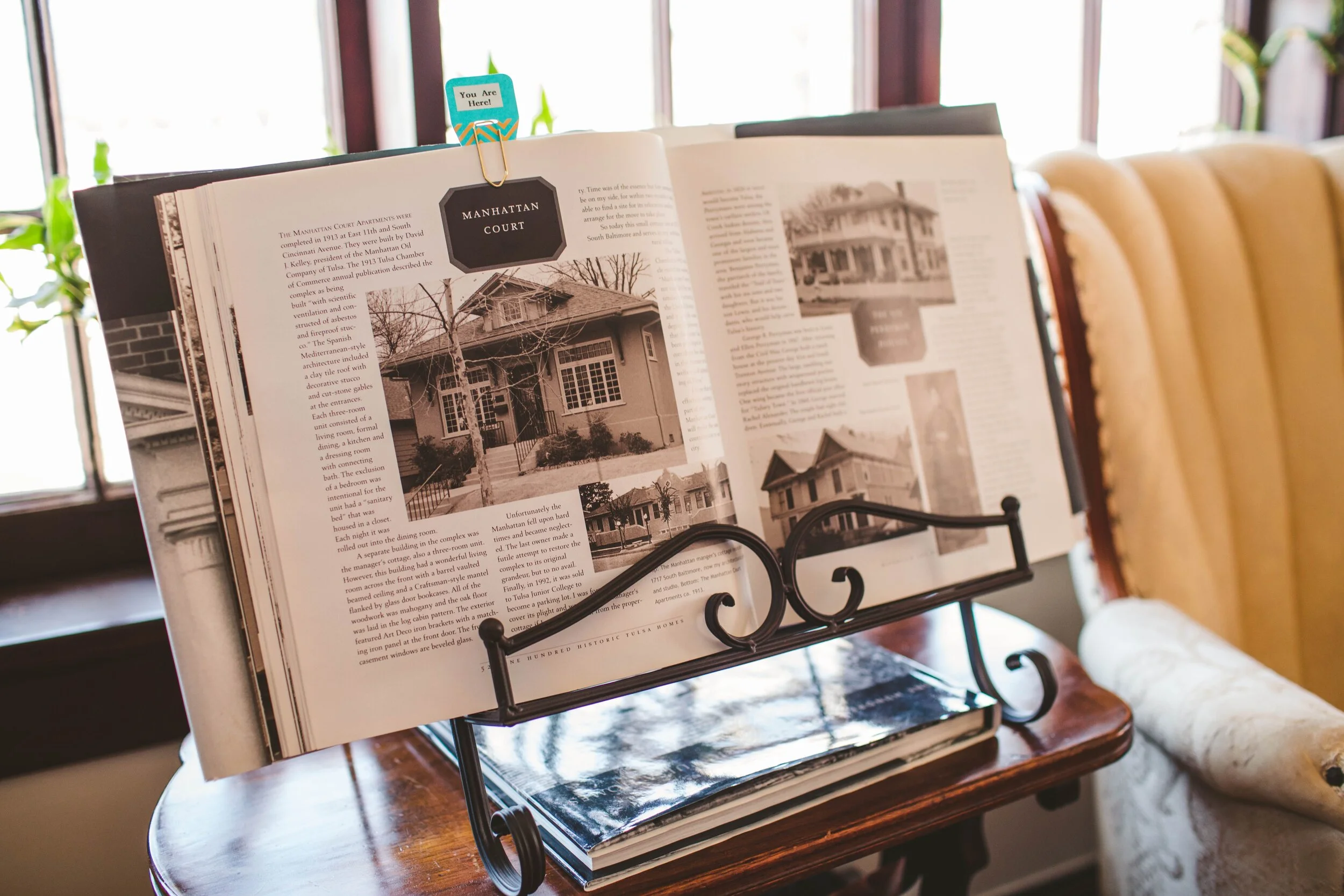 Inside the book, “One Hundred Tulsa Historic Tulsa Homes, written by the Tulsa Architect, John Brooks Walton.