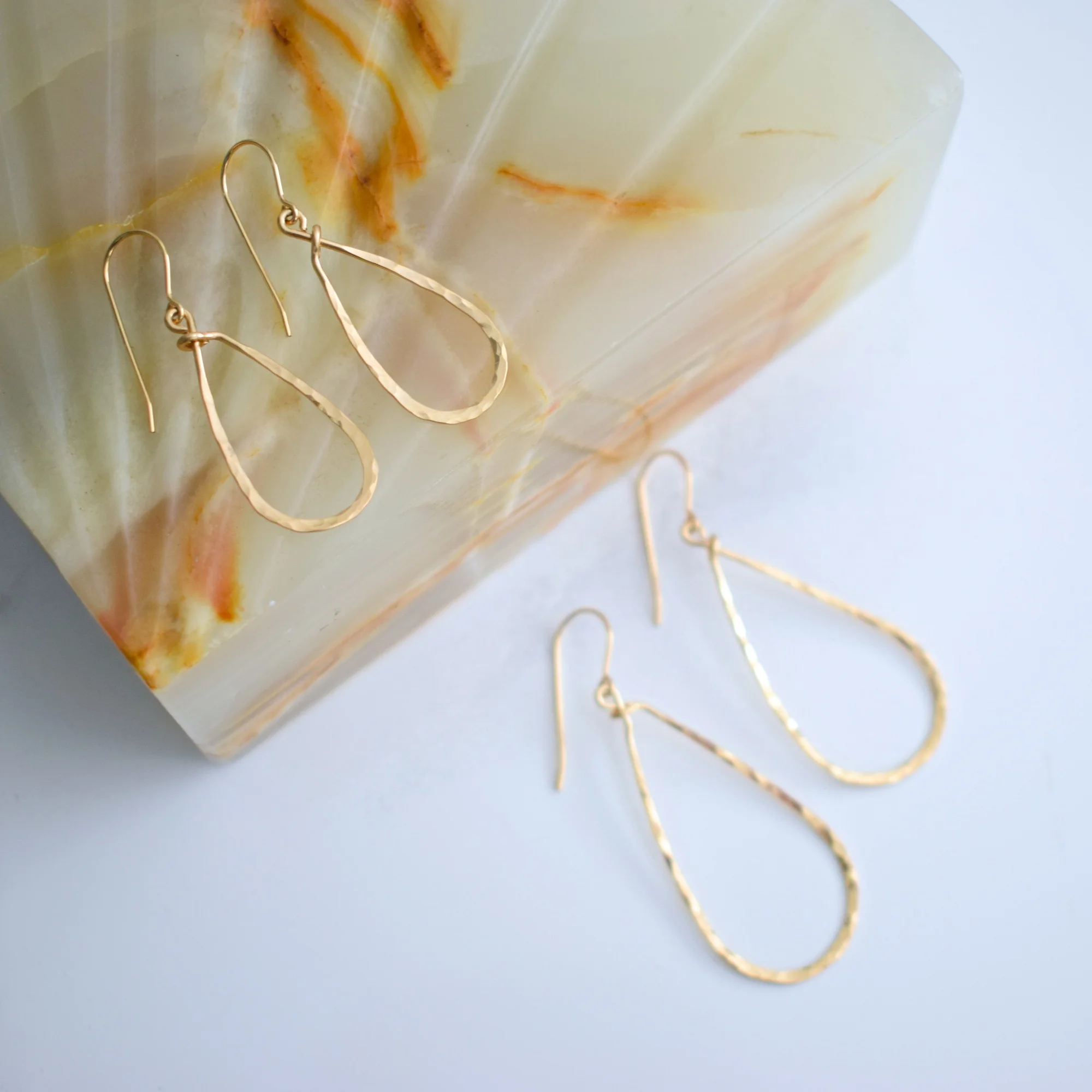 Hammered Gold Teardrops // Indriya Jewelry