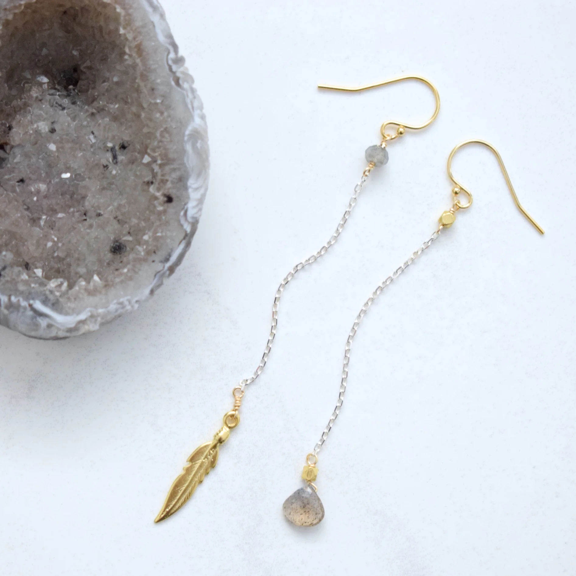 Feather + Labradorite