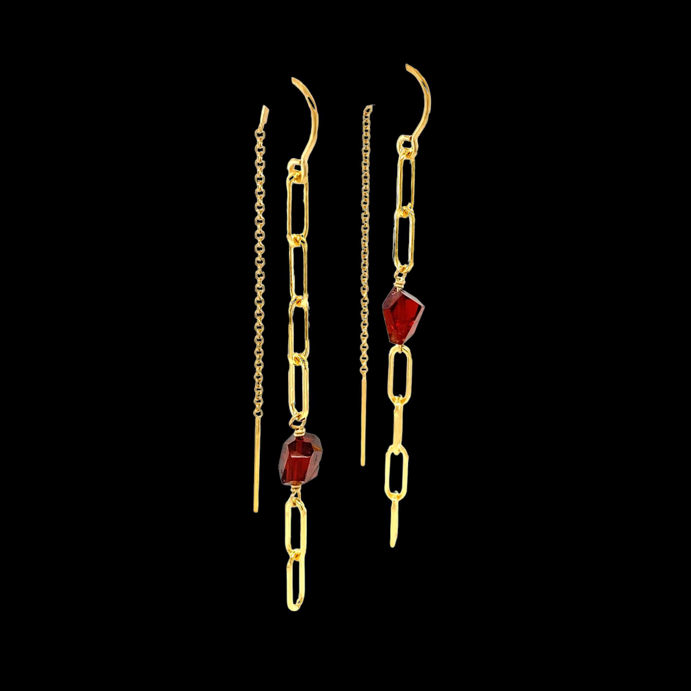 Paperclip Gemstone Threaders Garnet Gold black.PNG