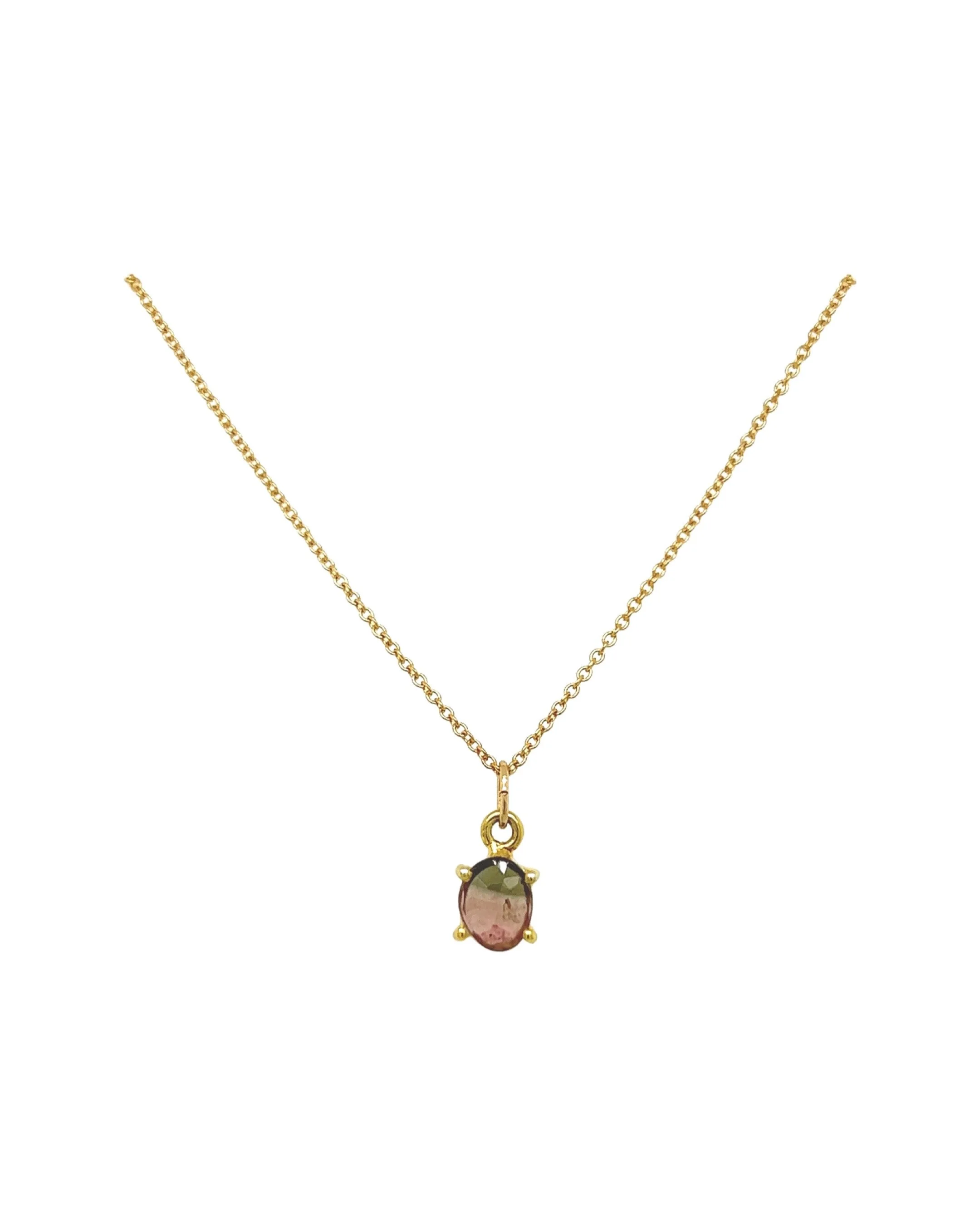 LANA / Rose Cut Tourmaline Pendant / Gold / No. 02