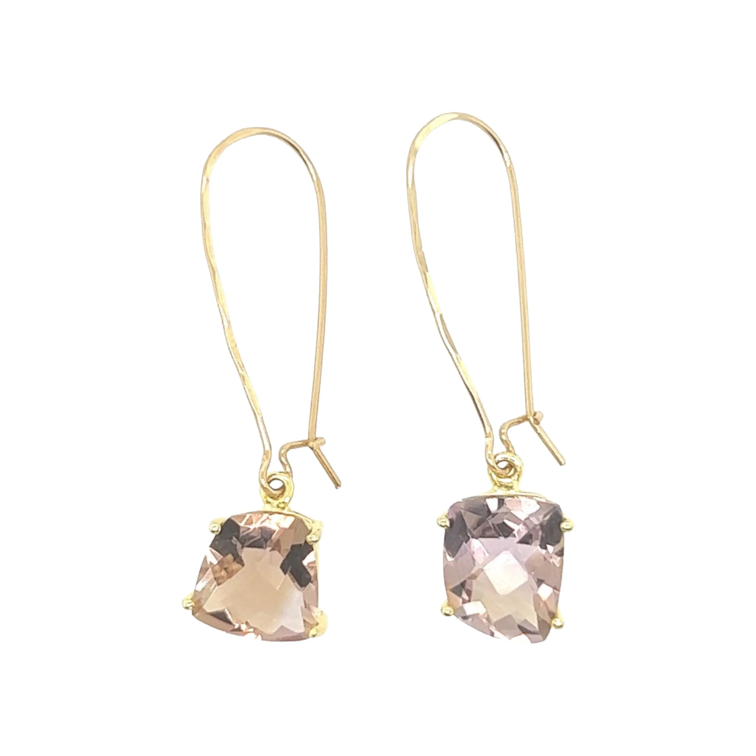 Ametrine Faceted Gemstone Earrings / Gold / No. 03
