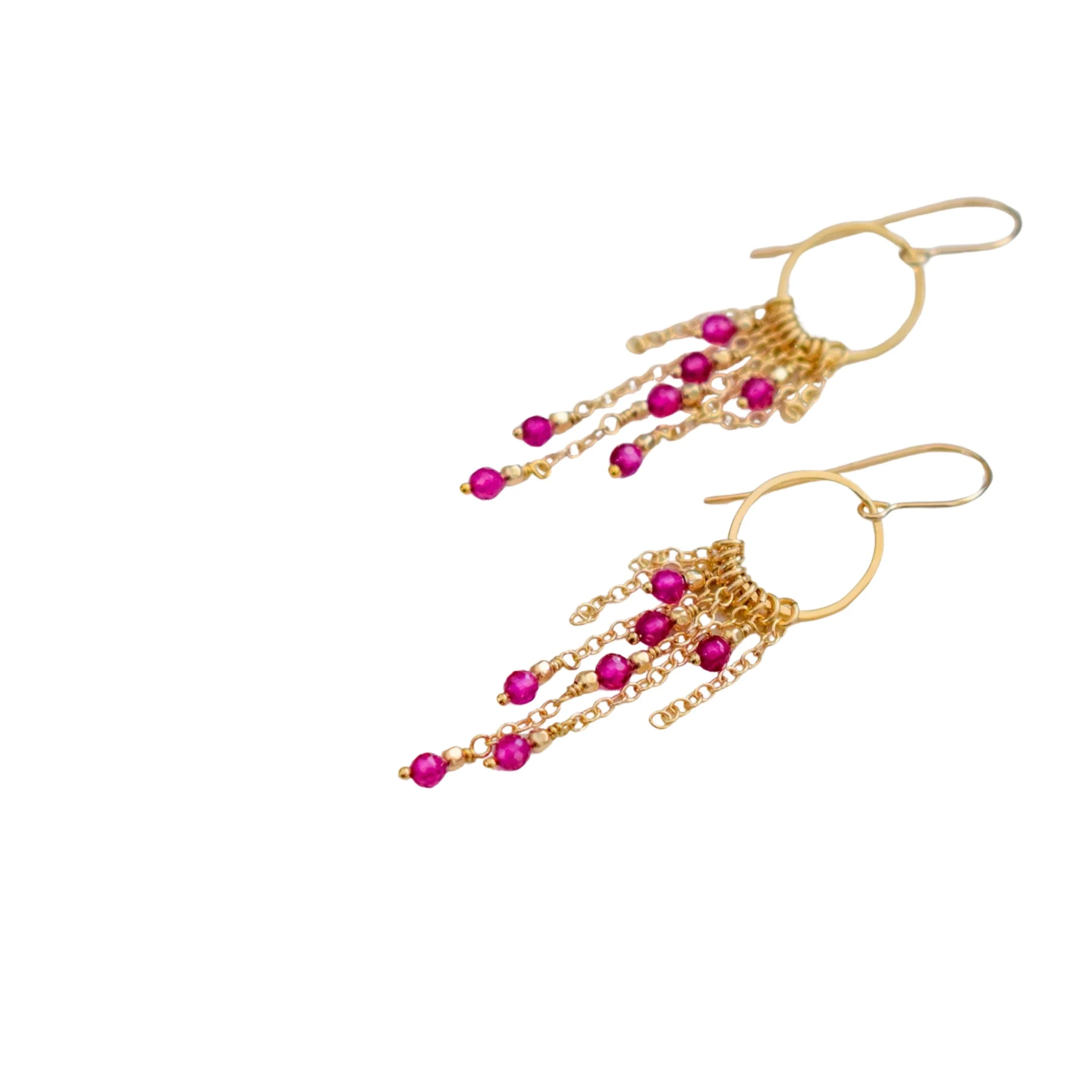 Granules Earrings / Gold / Ruby