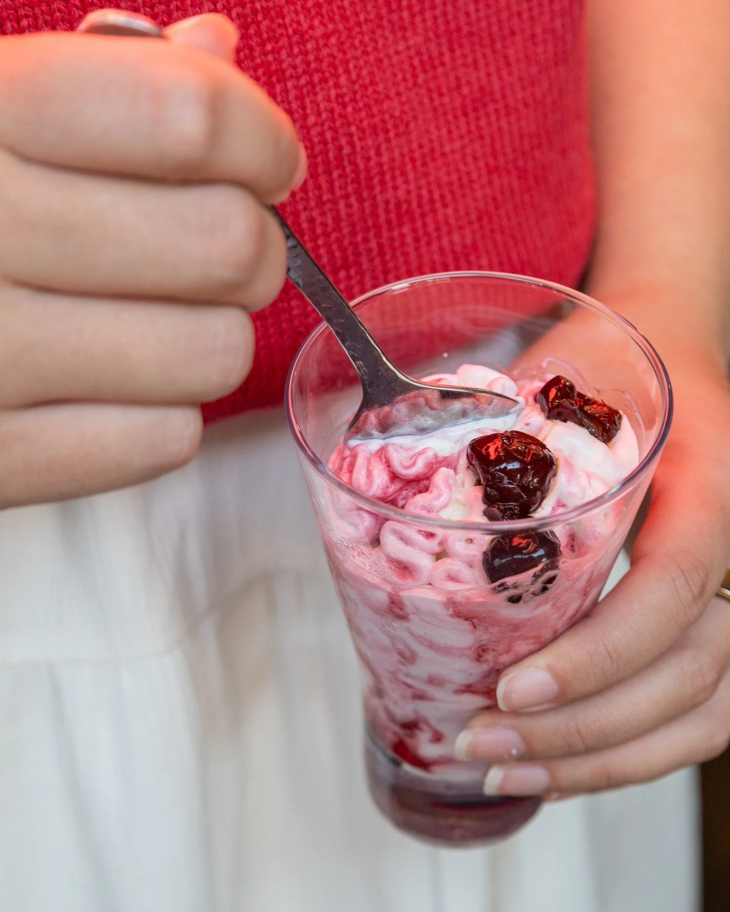 New desserts worth making a special trip for 🍒🍨 Spagnola Coppa - vanilla & amarena cherry gelato swirled together, topped with amarena cherries.