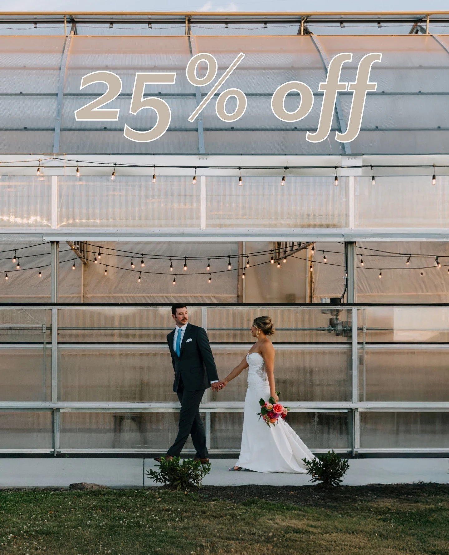Why wait for 2027?⁠
⁠
Couples who book in February receive 25% off venue rental for wedding dates May 1 &ndash; July 31, 2026.⁠
⁠
Perfect for couples ready to move forward - supported by an experienced team offering planning support, catering, floral