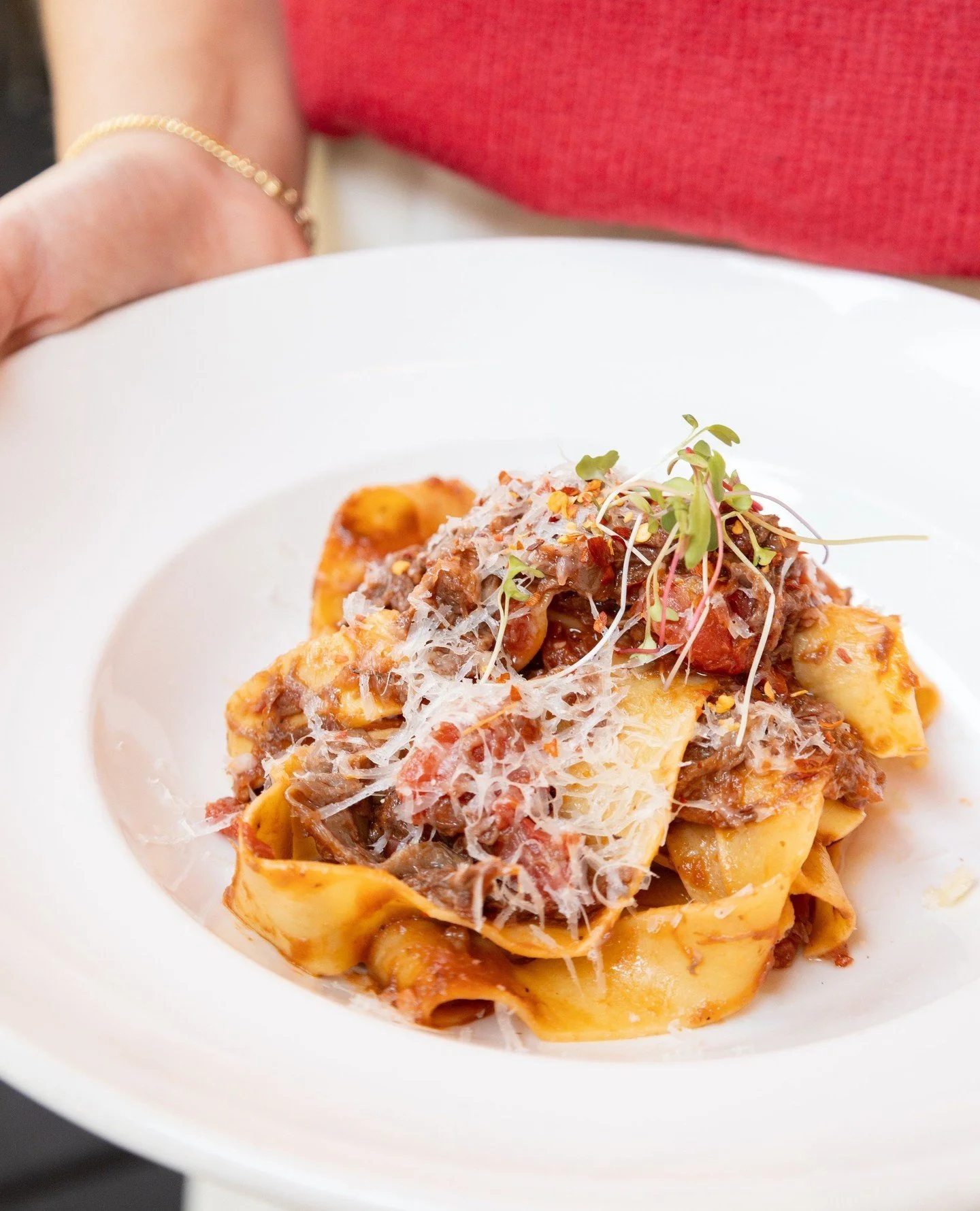 Is your love language pasta? This one&rsquo;s for you.⁠
⁠
Our Short Rib Ragu is rich, slow-braised, and layered with red wine tomato jus, fresh pappardelle, sofrito, Grana Padano, and red pepper flakes.⁠
⁠
Valentine&rsquo;s weekend isn&rsquo;t over y