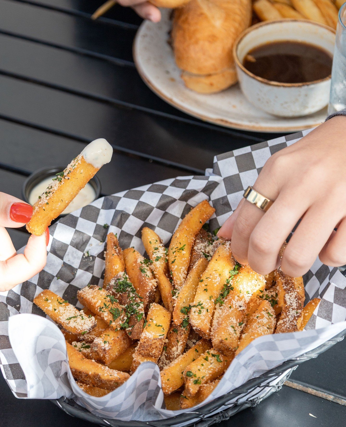 Adding truffle fries to the menu is a choice we&rsquo;re grateful to our culinary team for every single day 🍟⁠
⁠
Add them to your burger or enjoy them as an appetizer! Either way, they're a must. ⁠
⁠
Truffle Fries⁠
Black garlic, truffle, parmesan, p