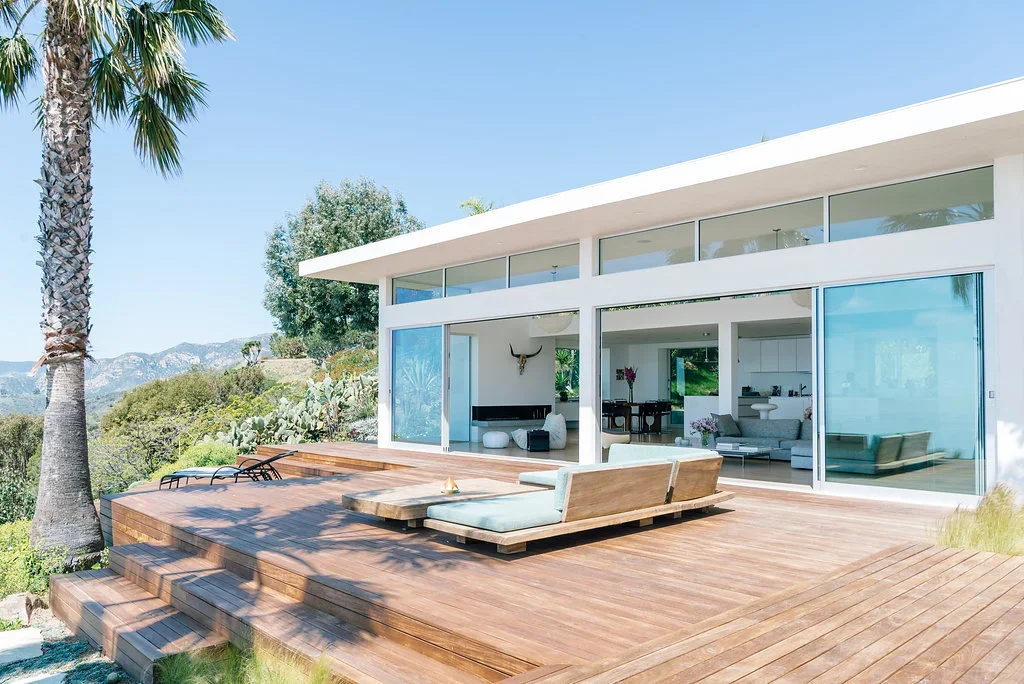 Pool area with hardscape construction