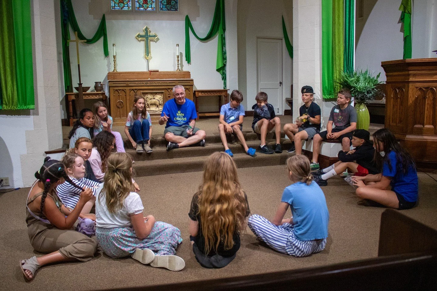 VBS Part 1/3: Last month, 71 kids registered for VBS to explore and embody our faith through various activities, including hand motions, art projects, games, snacks, laughter, and even art reflections. We wondered about the Kingdom of God through fou