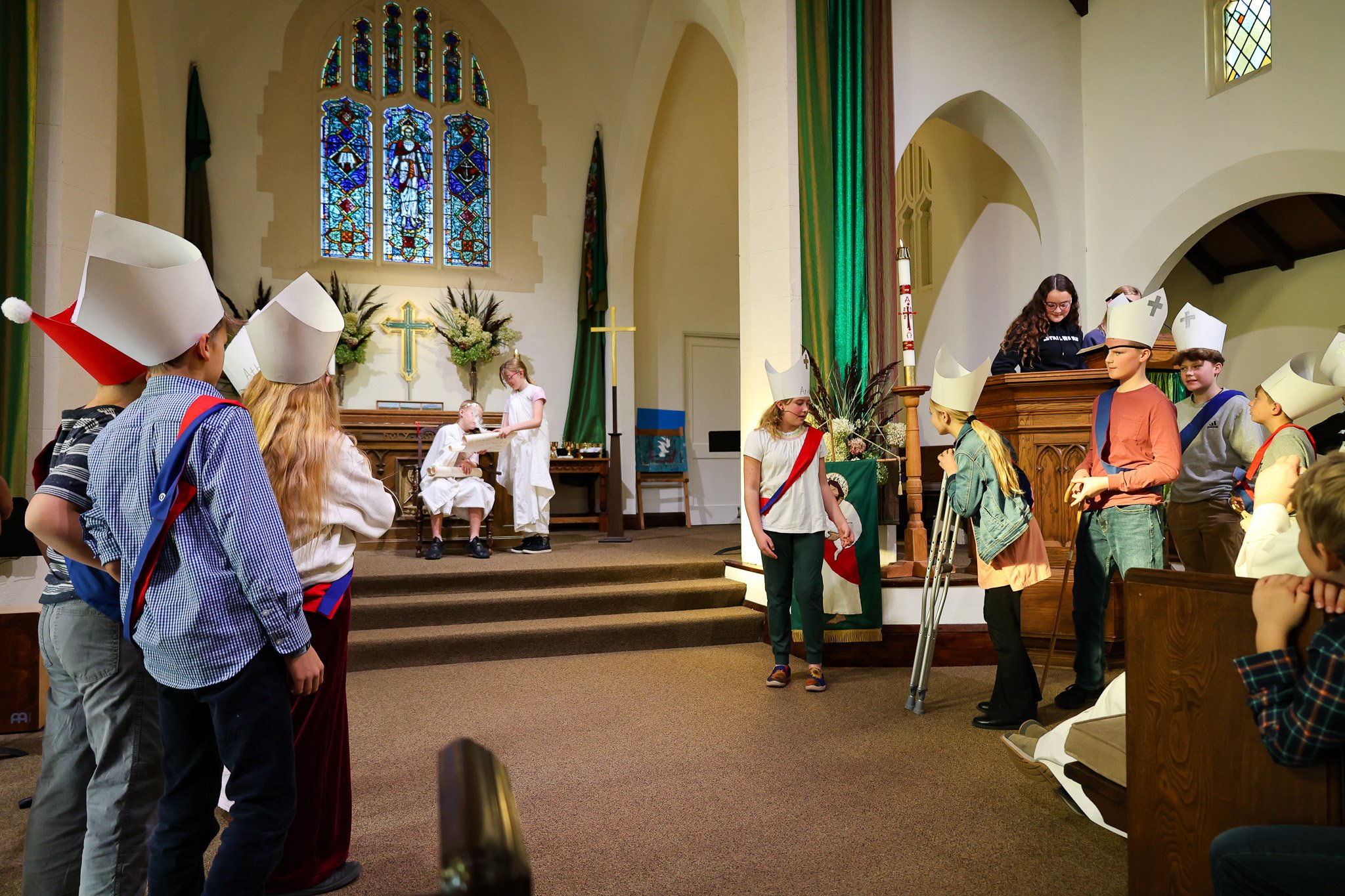 This year marks the 1700th anniversary of the Nicene Creed. Our 4th-6th Graders (along with some 7th Grade special guests) brought the creation of this ancient text to life by performing a skit about the Council of Nicea during the Blessing of Childr