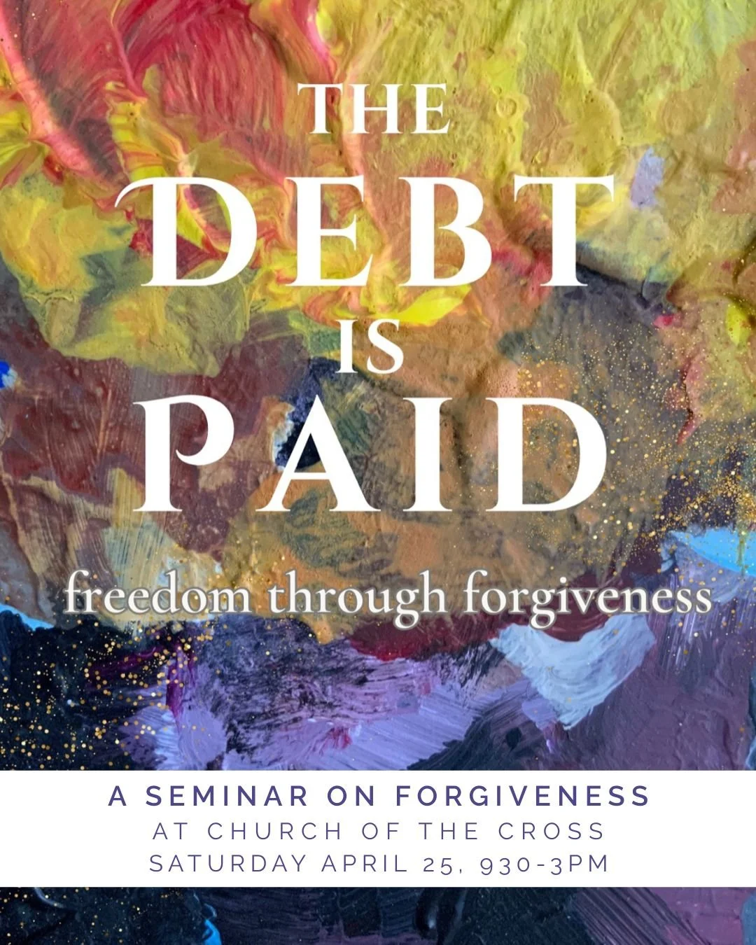Want to learn how to forgive others or be better equipped to help others forgive? Deacon Cheryl is offering a one-day seminar in the Great Hall, where we will consider a teaching, hear testimonies, and provide time to pray into the four-step model of