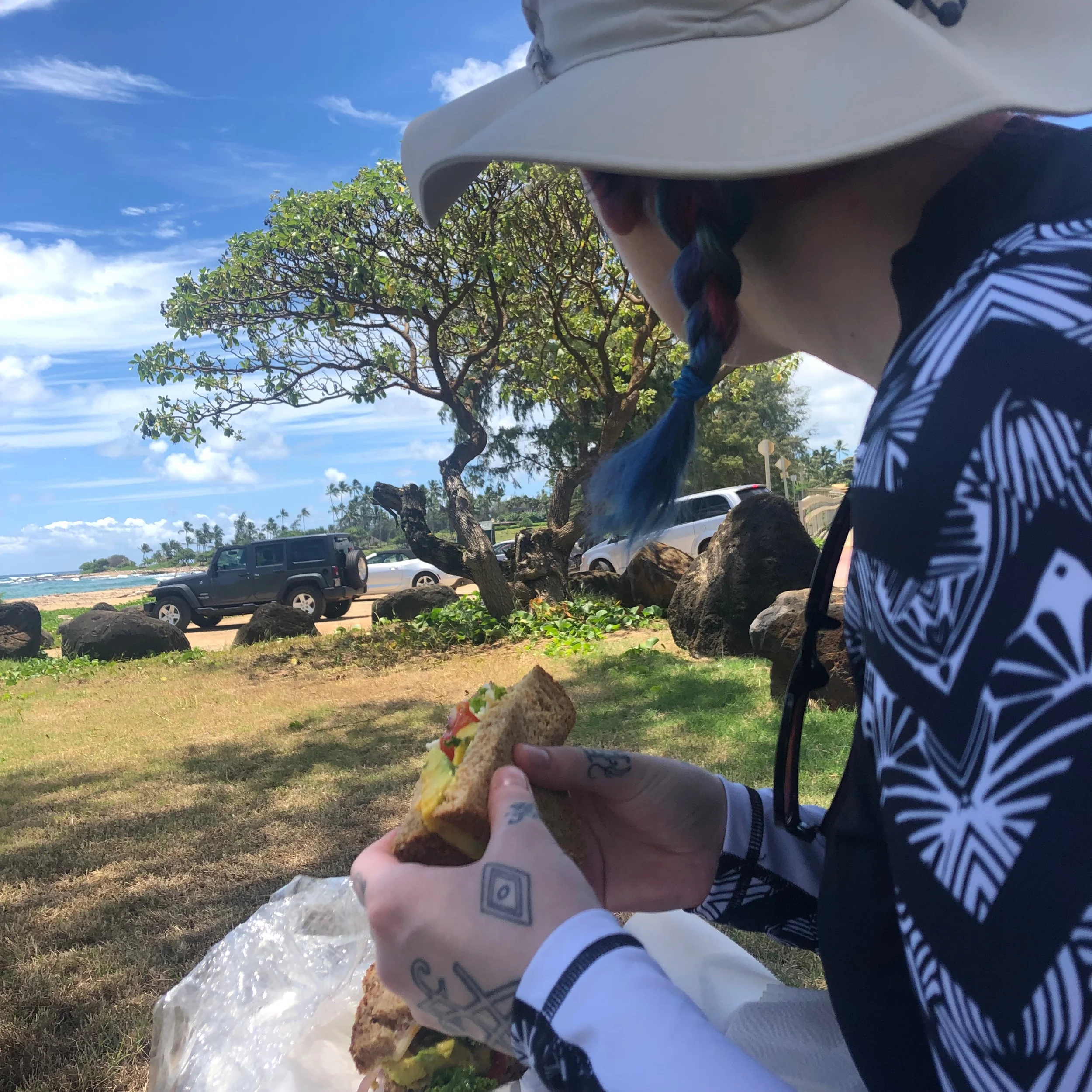 Lunch from the greenery cafe while at the beach ❤️