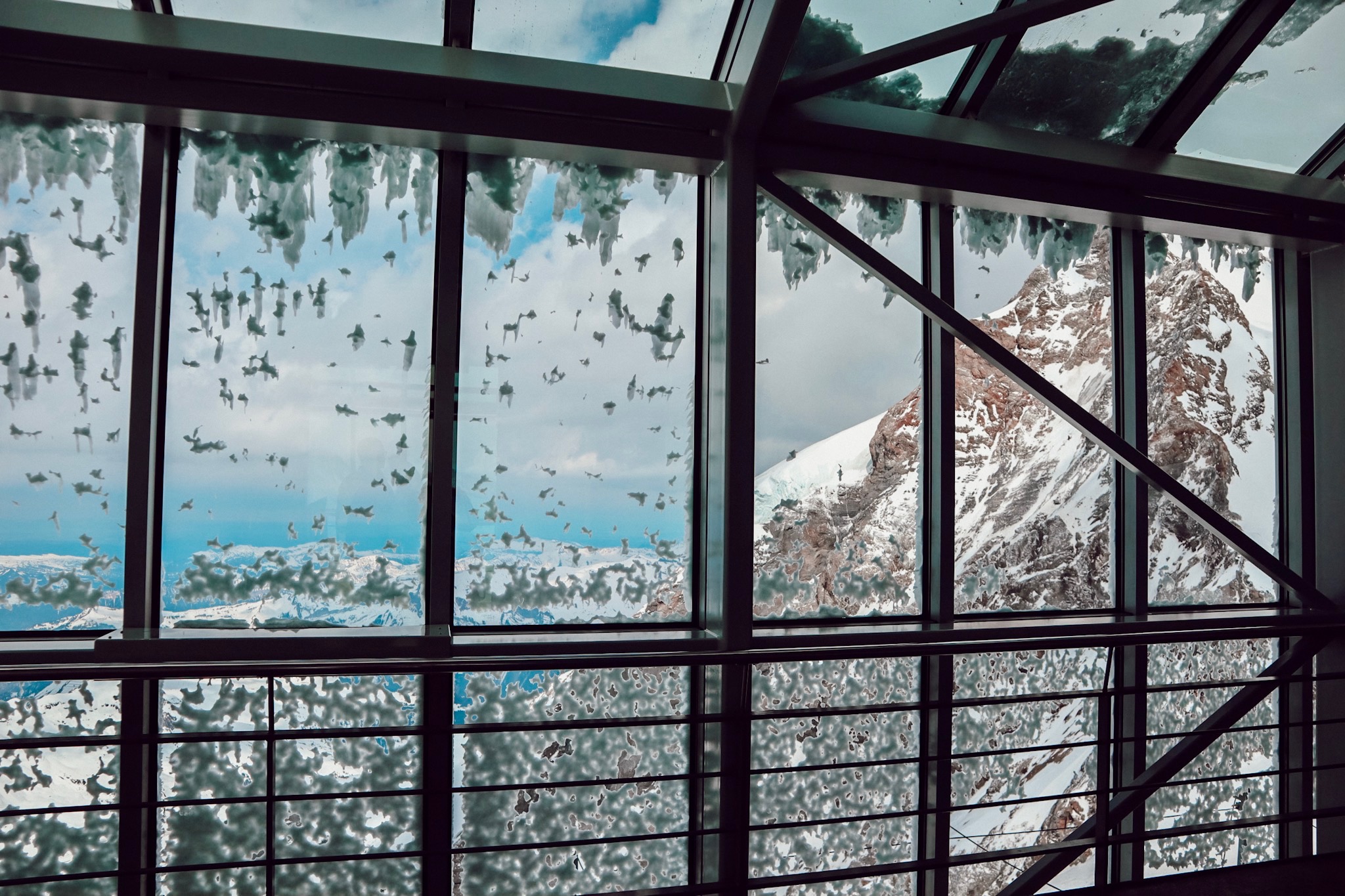 Glass windows leading out to the observation deck gives you an idea how cold this is!