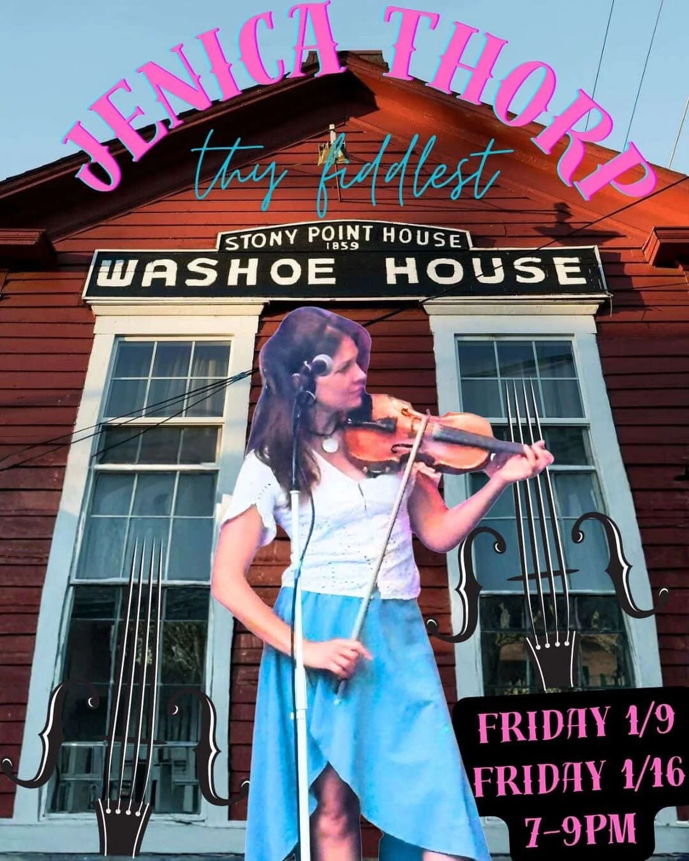 Jenica Thorp is bringing classic Irish fiddle and bluegrass tunes to the Washoe House 🎶 Join us Friday, Jan 9 and Friday, Jan 16 for a great night of live music starting at 7 PM. Come have a good time! 🙌🏽 

#washoehouse #historicdiner