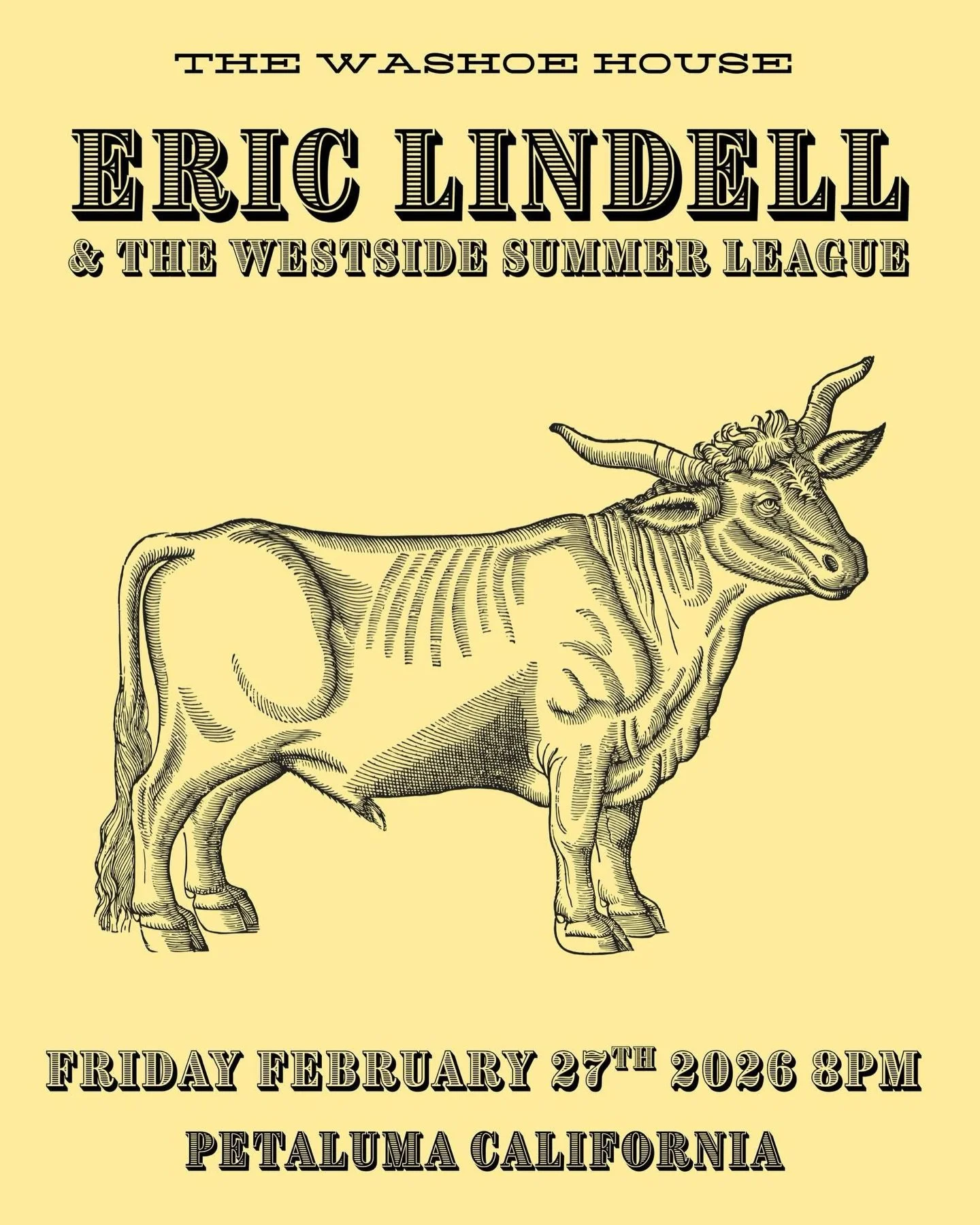 Welcome to the show! 🔥 Eric Lindell &amp; The Westside Summer League live at the Washoe House on February 27th. Tickets on sale now! 🎟️ link in bio! 

#washoehouse #petalumacalifornia