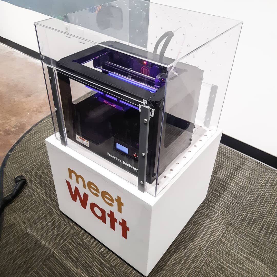 Displaying a 3D printer on the exhibit floor @montanasciencecenter required protection from curious hands and also a steady temperature. This custom pedestal + vitrine features forced-air ventilation to make it happen.&nbsp;
.
#tbt to building this d