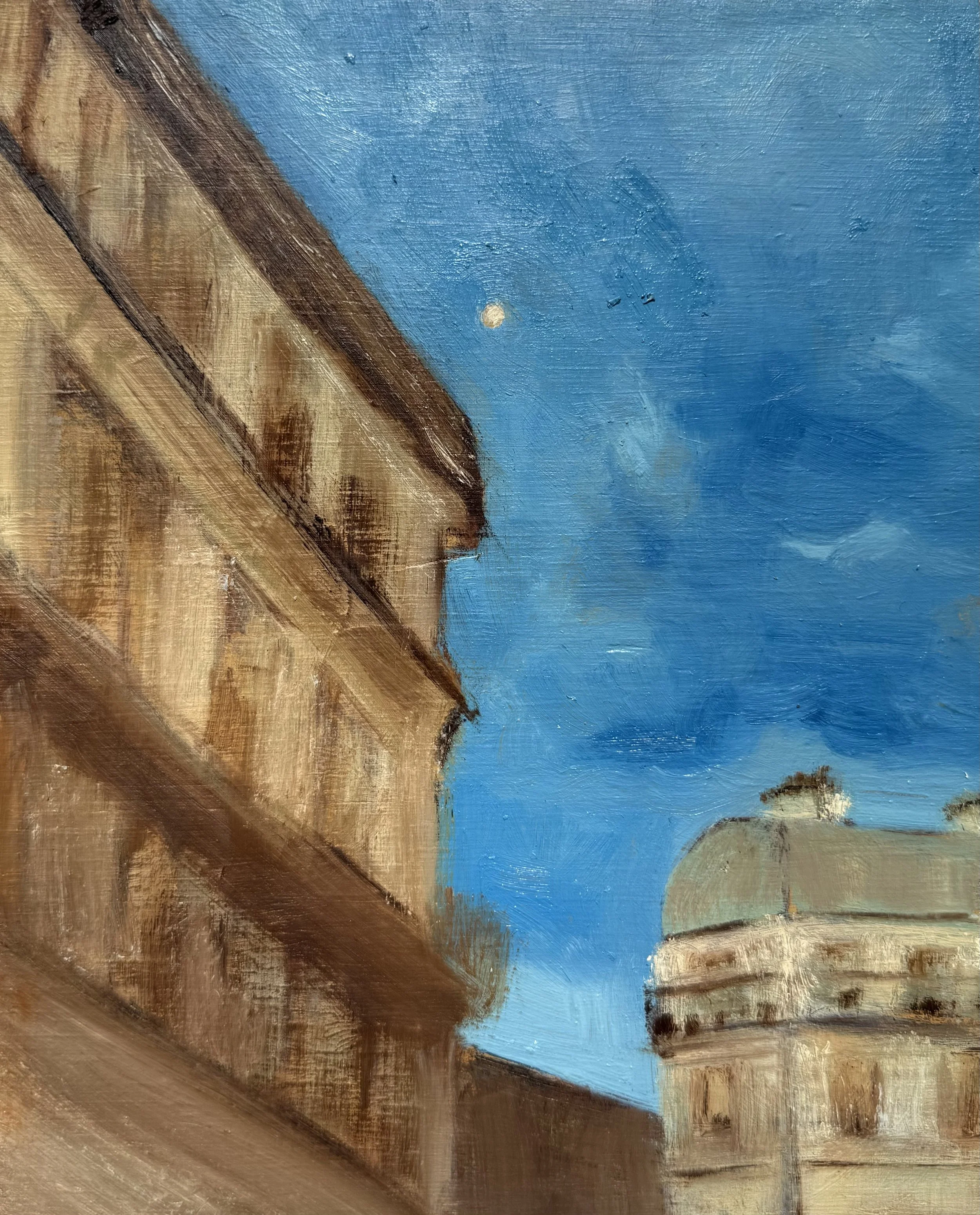 Scorpio Moon, Paris, 8"X10", oil on wood panel, 2025