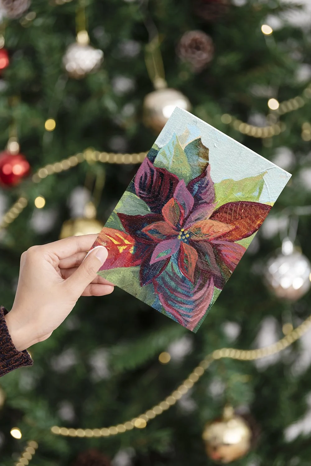 Poinsetta Purple Card Set