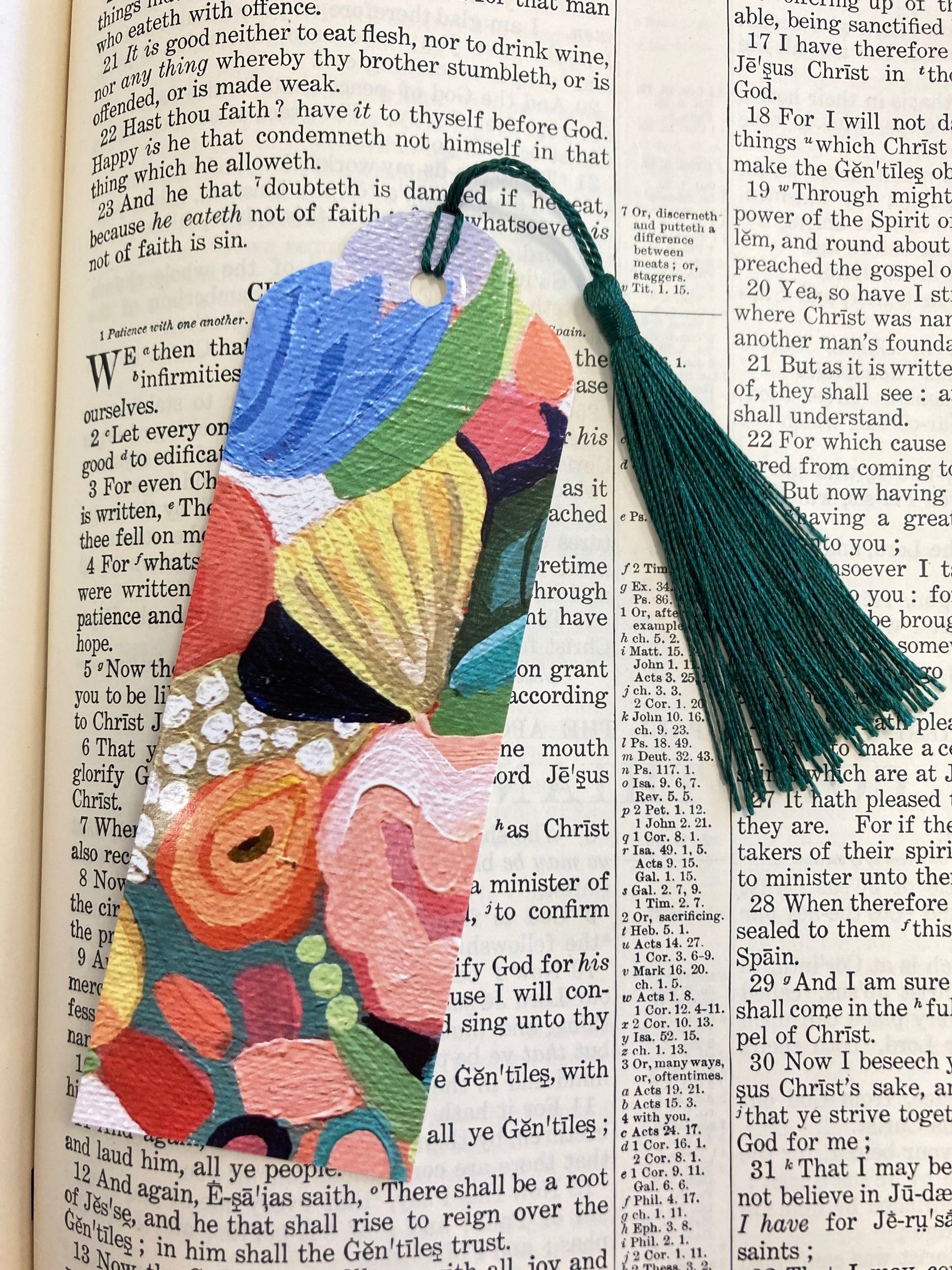 Floral Blue Bookmark