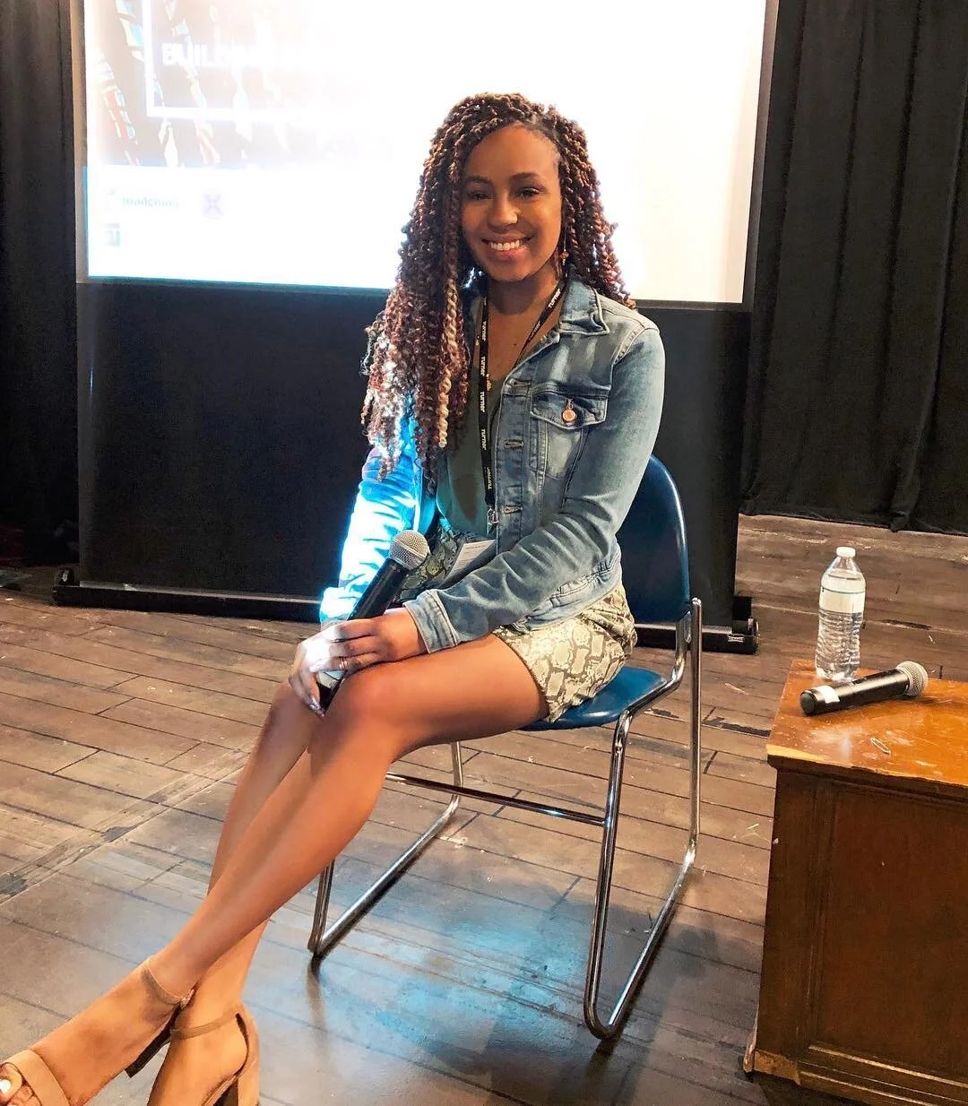  Alahna on stage at the Atlanta Film Festival. She co-led a panel about funding your independent film. 