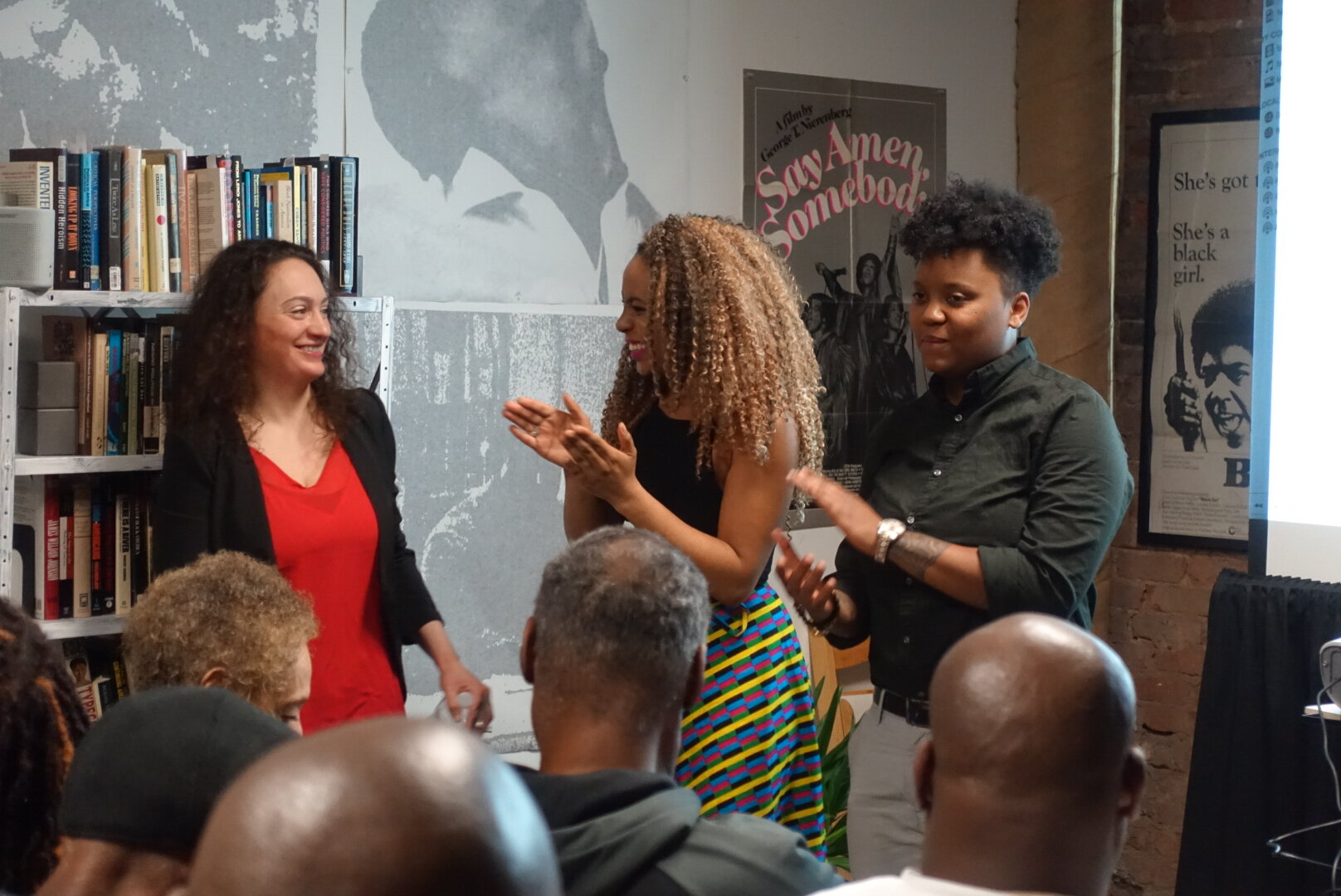  Alahna pictured with co-writer Nina Villani (left) and co-writer, creator Shonda Harper (right) at the premiere of  Sweet Auburn Blues.  